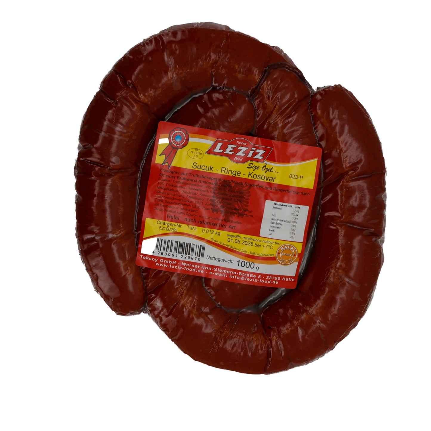 Sucuk-Ringe Kosovar | Traditionelle Rinderwurst, luftgetrocknet | 1000 g