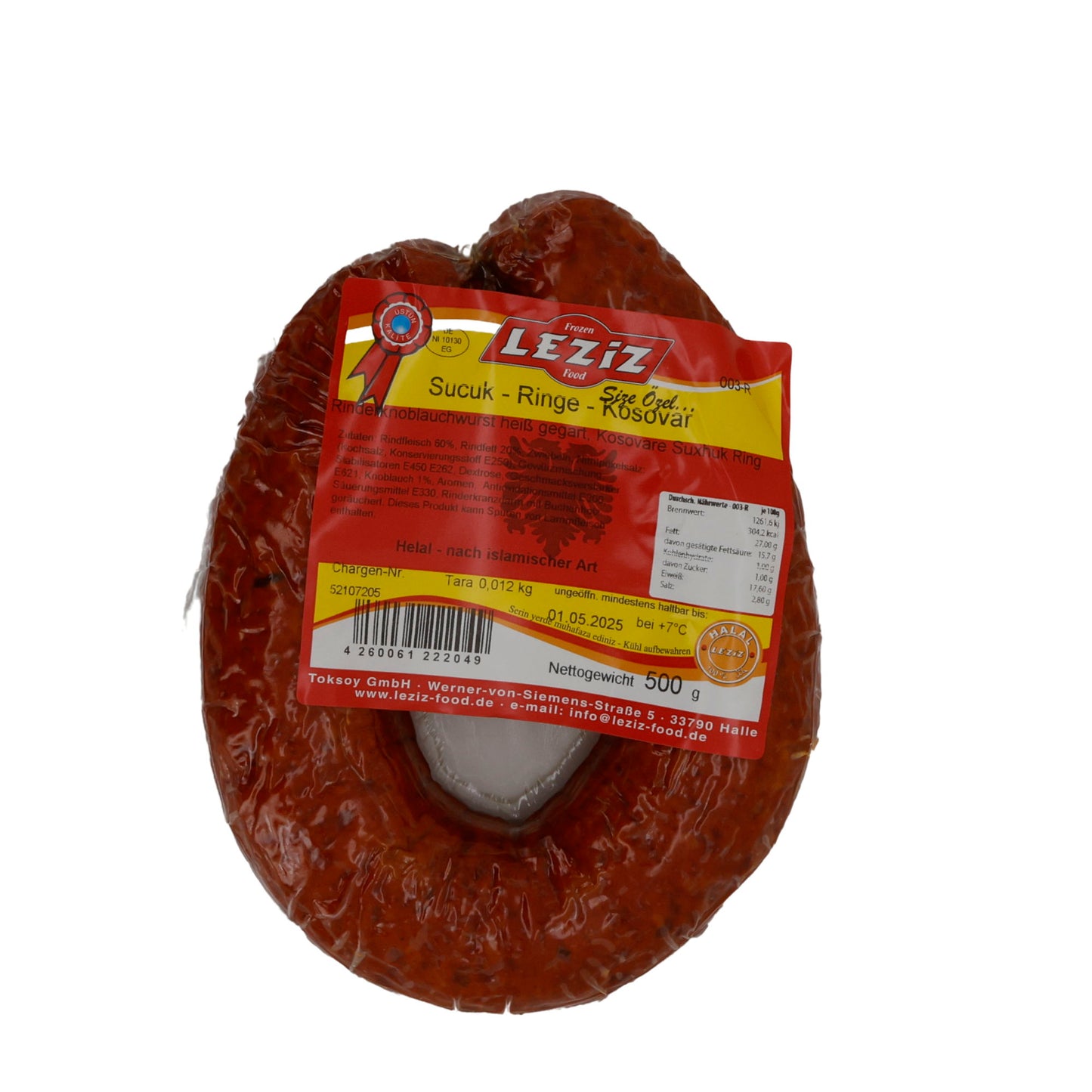 Sucuk Ringe Leziz Kosovár | Würzige Rinder-Knoblauchwurst | 500 g