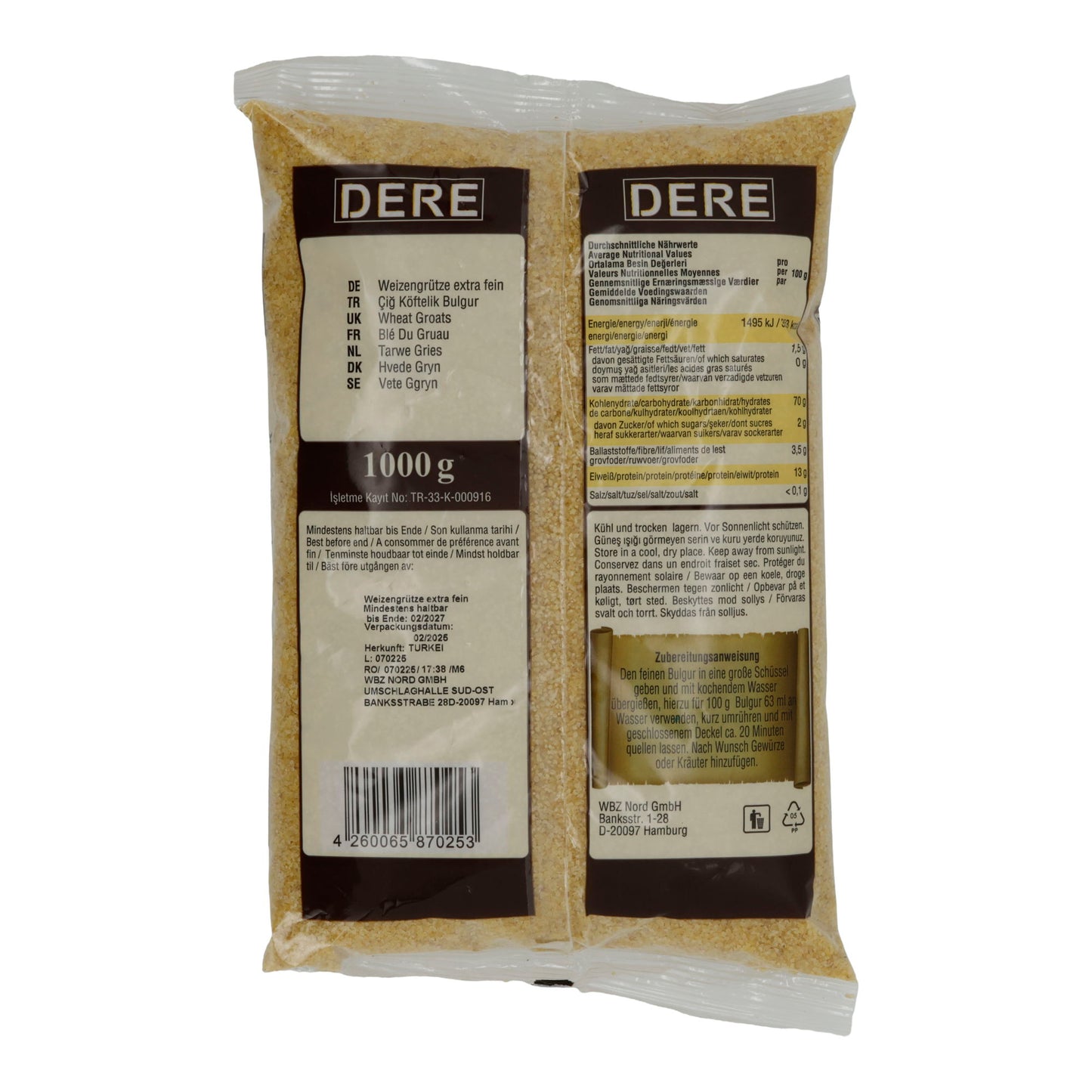 Bulgur Dere | Çiğ Köftelik Bulgur | Extra fijn voor traditionele Çiğ Köfte & Snacks | 1000 g
