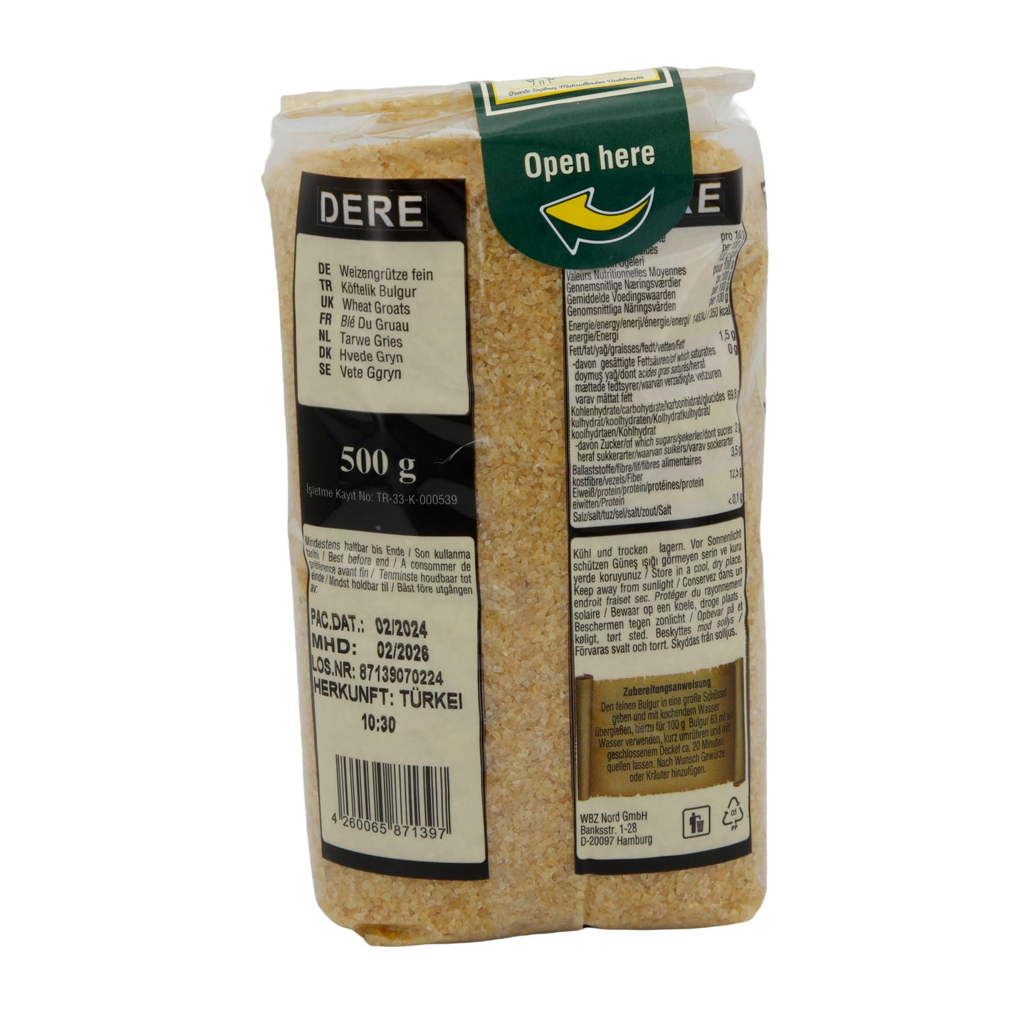 Bulgur DERE | Fijn gemalen | Ideaal voor heerlijke bulgurrecepten | 500g