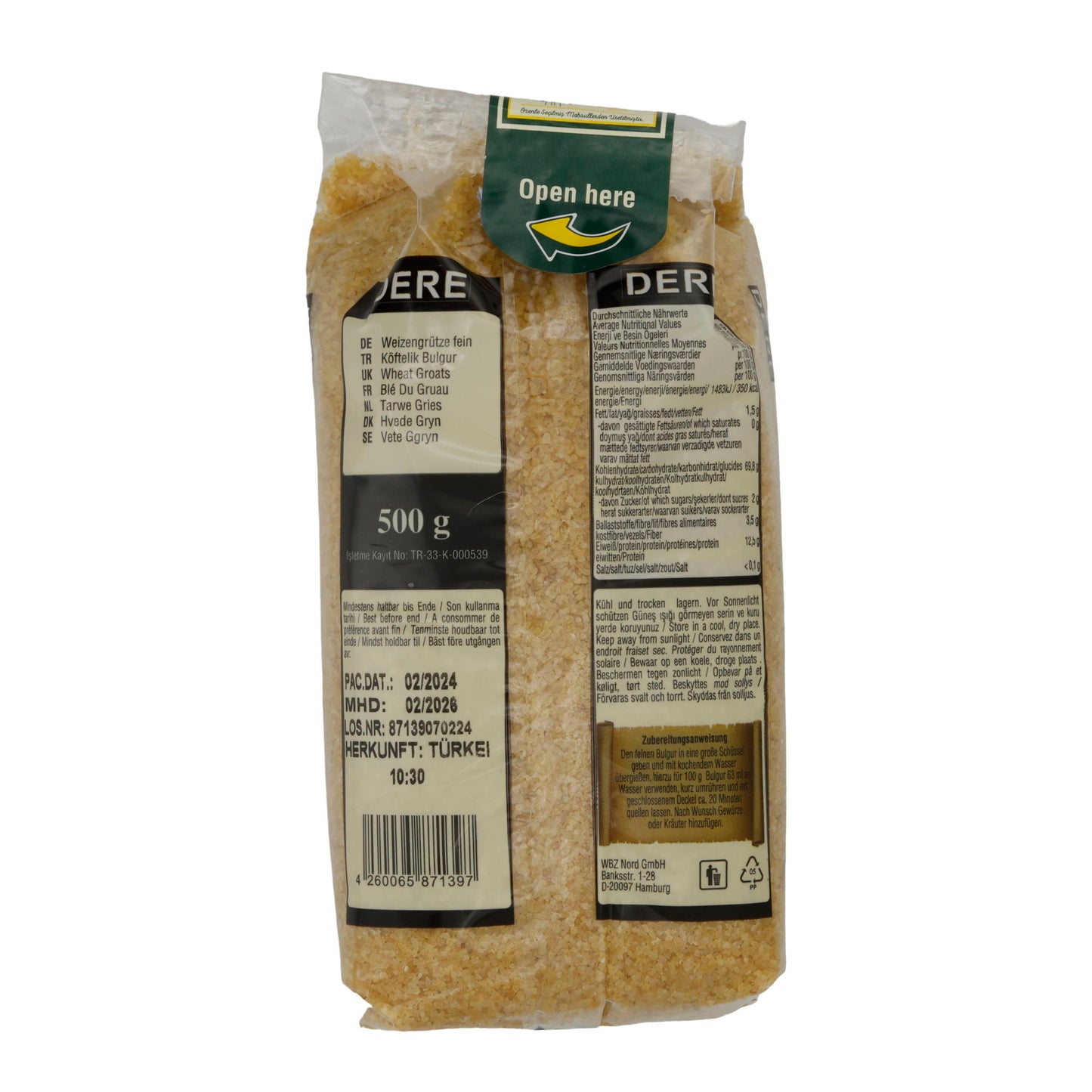 Bulgur DERE | Fijn gemalen | Ideaal voor heerlijke bulgurrecepten | 500g
