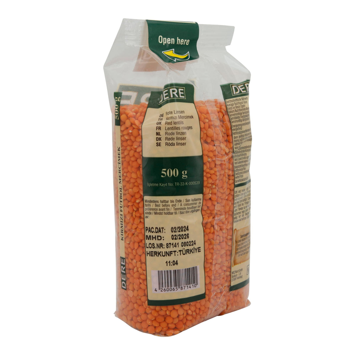 Rote Linsen Dere | Kirmizi Futbol Mercimek | 500g DERE