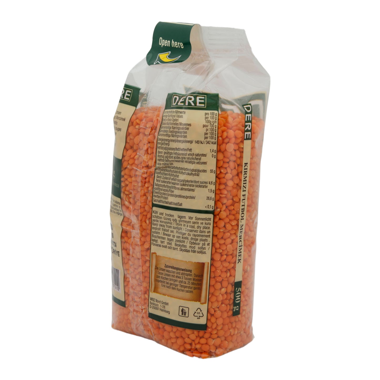 Rode Linzen Dere | Kirmizi Futbol Mercimek | 500g