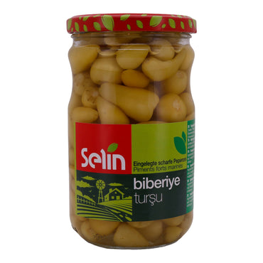 Peperoni Selin | Scharfe | Marinierte Paprika in Essig, würzig & frisch | 580g SELIN