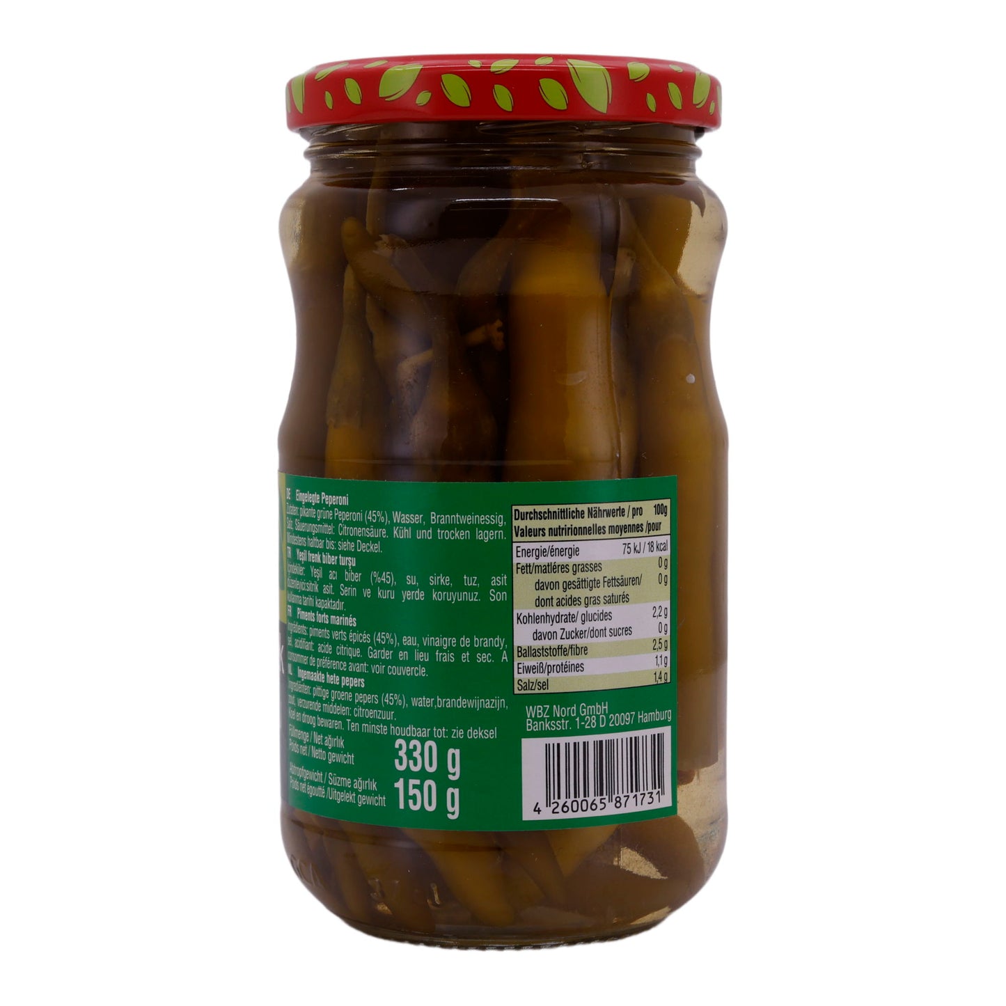 Gepekelde Peperoni Selin | Gepekelde Groene Peperoni | Pittige Lekkerijen | 330 g