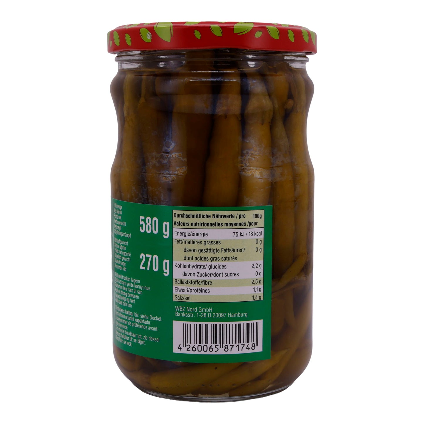 Peperoni Selin | Eingelegte grüne Jalapeños | In Essig | 580g Glas