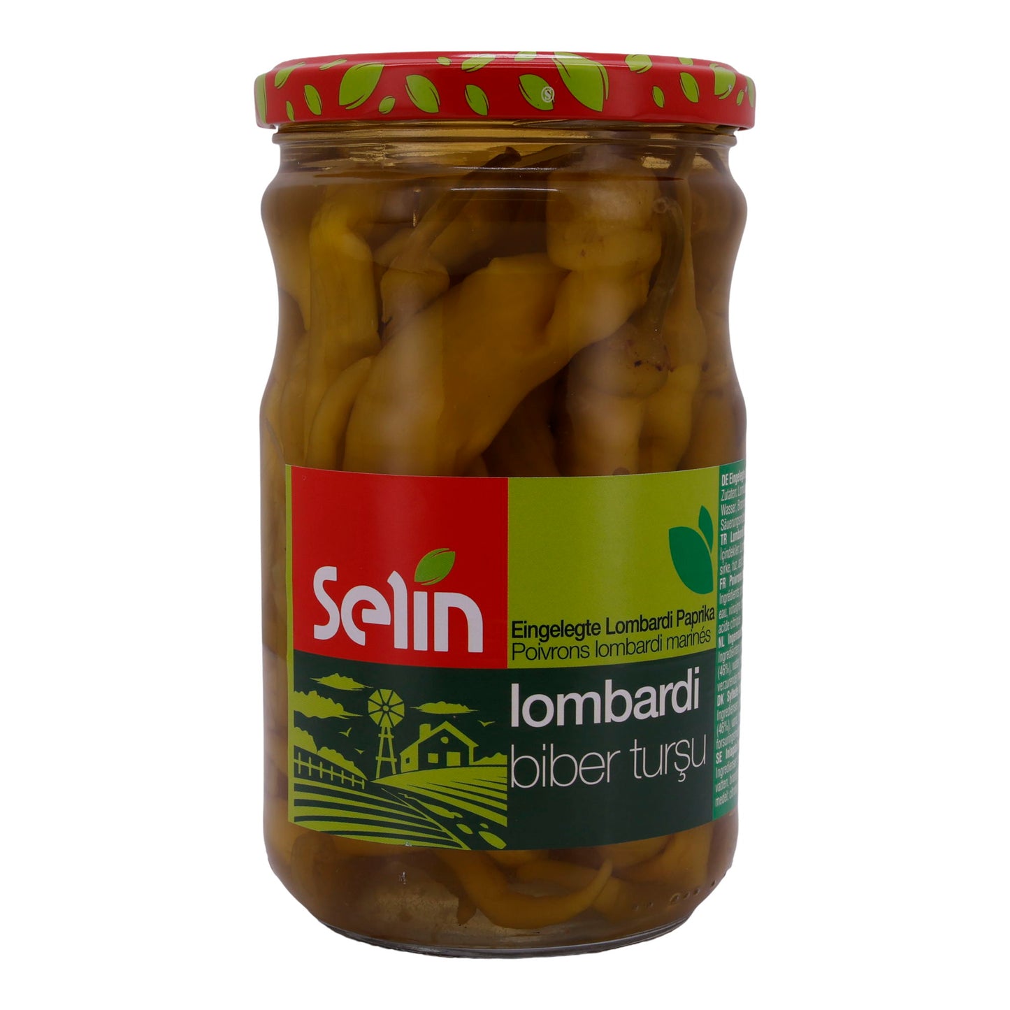 Paprika Selin | Lombardi | Ingelegde groene paprika | 540g