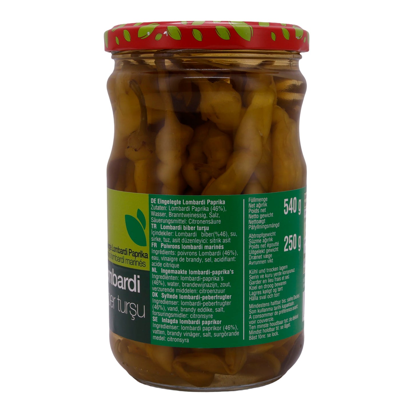 Paprika Selin | Lombardi | Ingelegde groene paprika | 540g