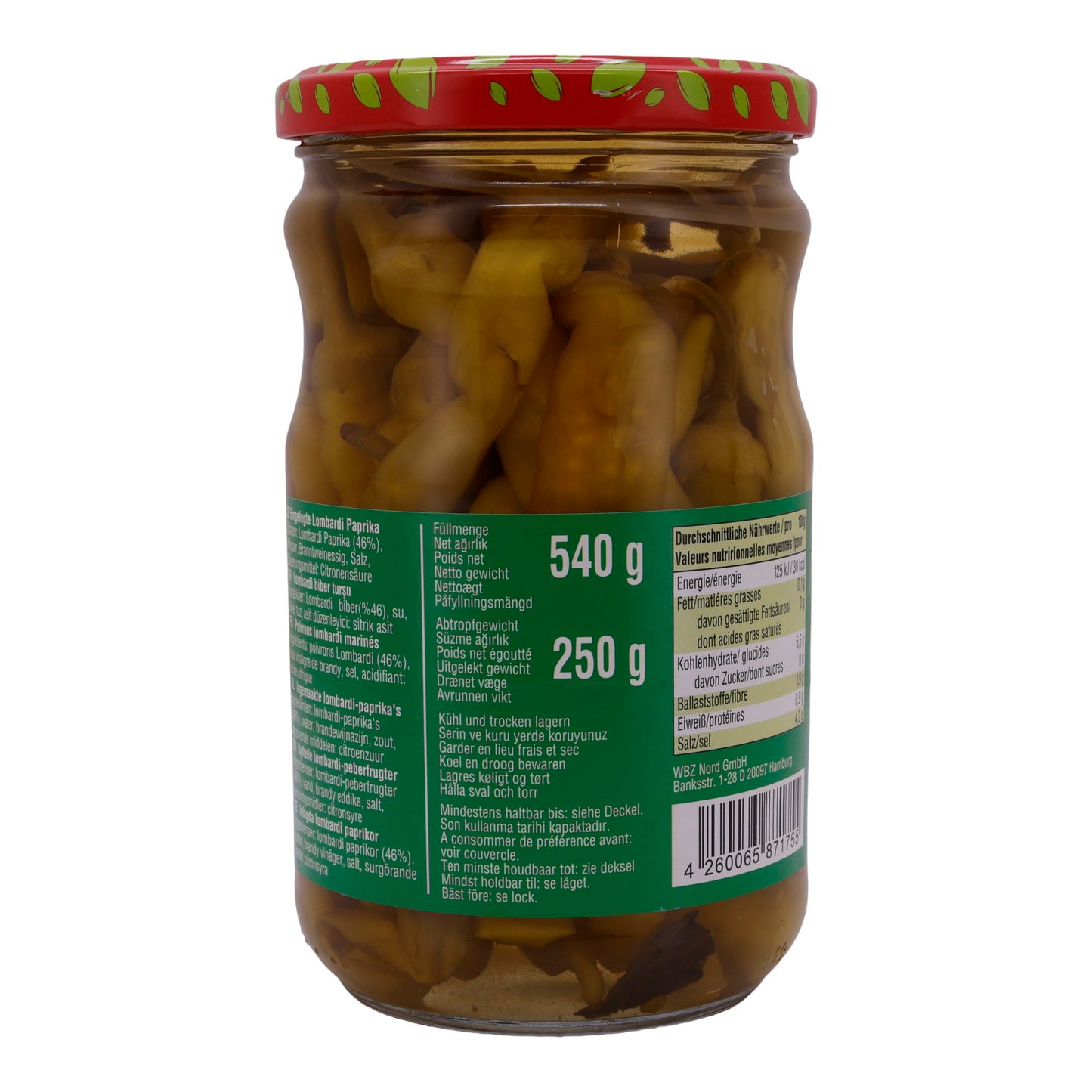 Paprika Selin | Lombardi | Ingelegde groene paprika | 540g