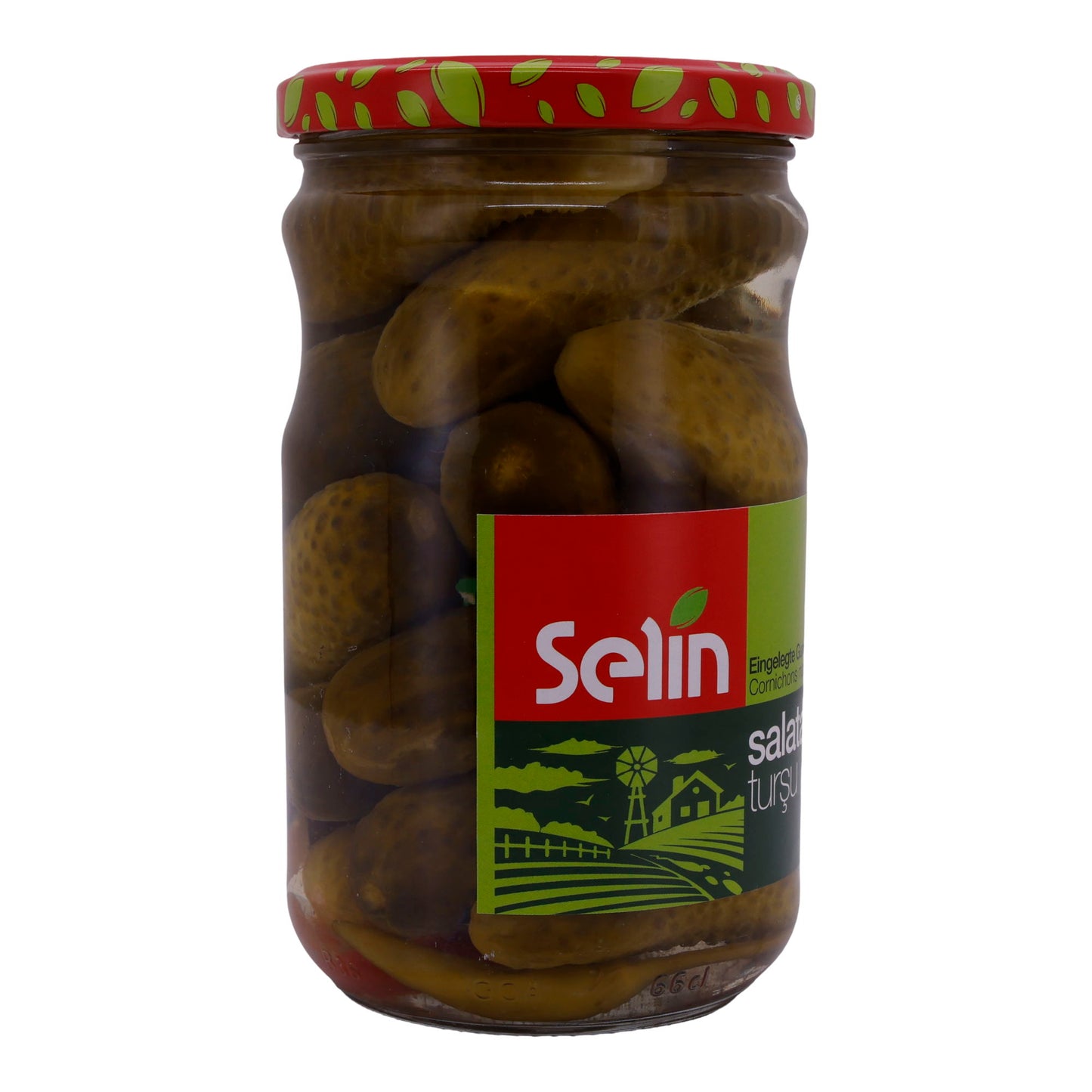 Gurken Selin | Ingelegde augurken in azijn | Met knoflook & paprika | 620g