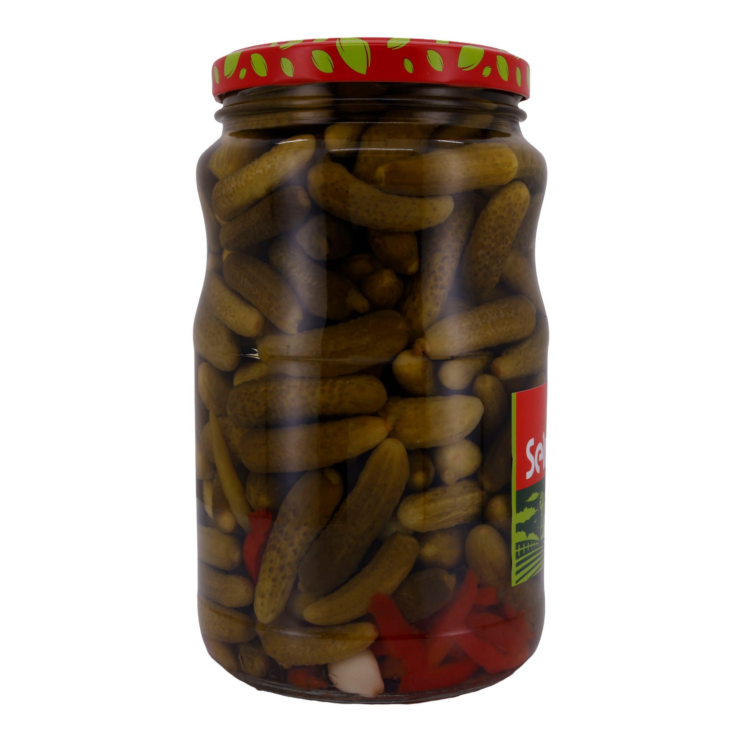 Cornichons Selin | Groenten | Gemarineerde augurken met paprika & knoflook | 1600g