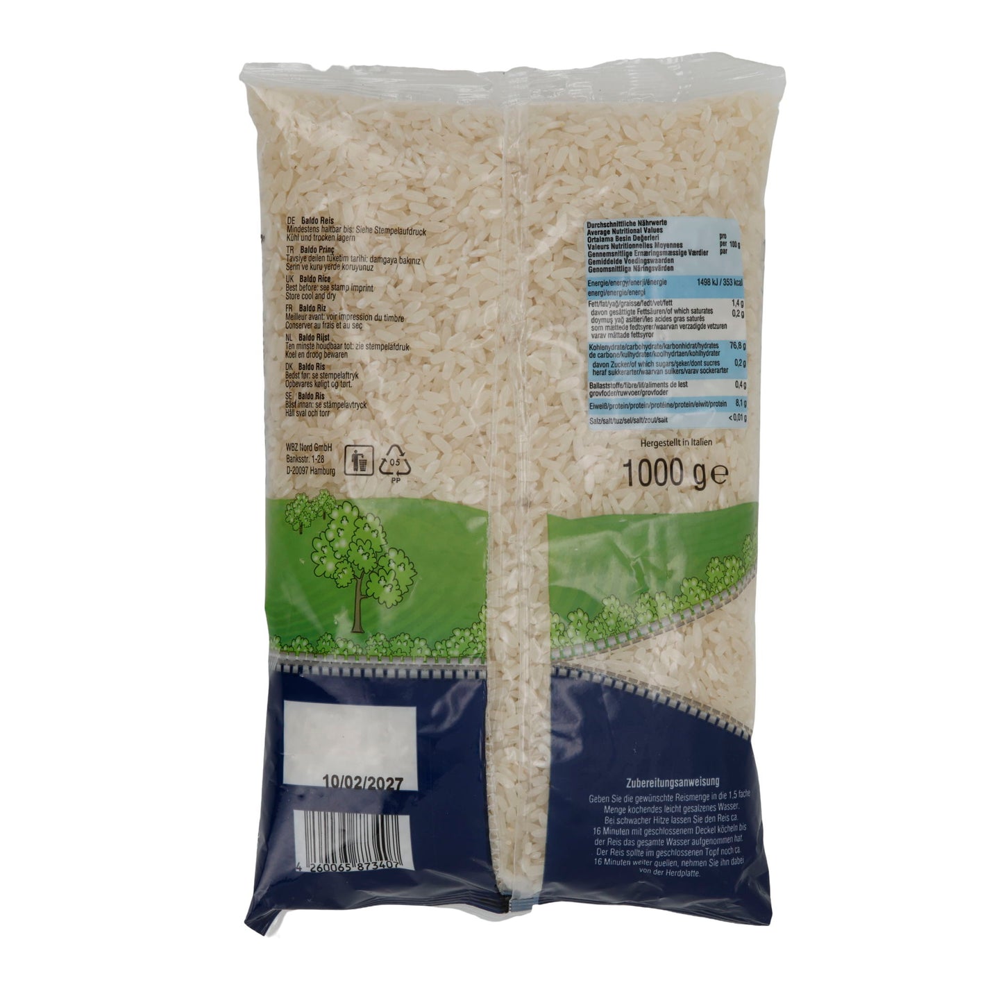 Reis Dere Baldo | Riz rond | plats méditerranéens et orientaux | 1000 g