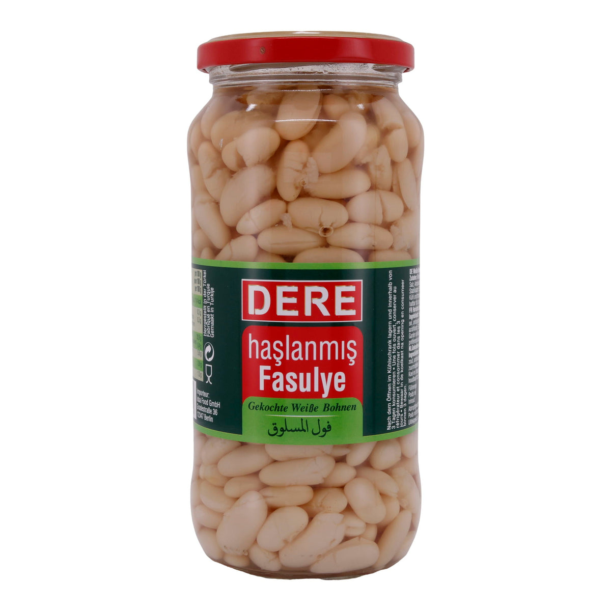 Bohnen Dere | Gekochte Weiße Bohnen in Salzlake | Abtropfgewicht 400 g | 580 g DERE