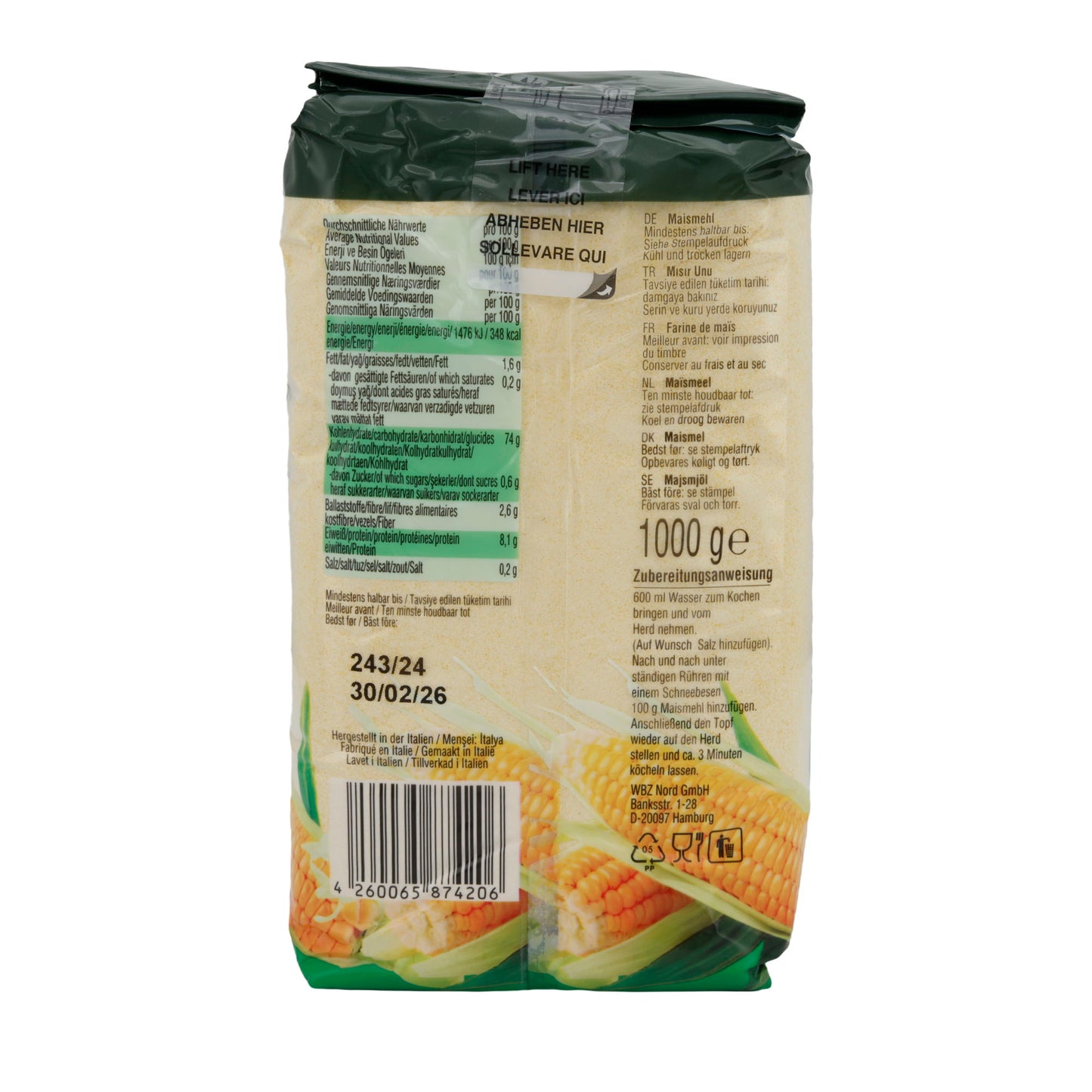 Maismehl Dere | Farine | De haute qualité, pour créations culinaires | 1000g