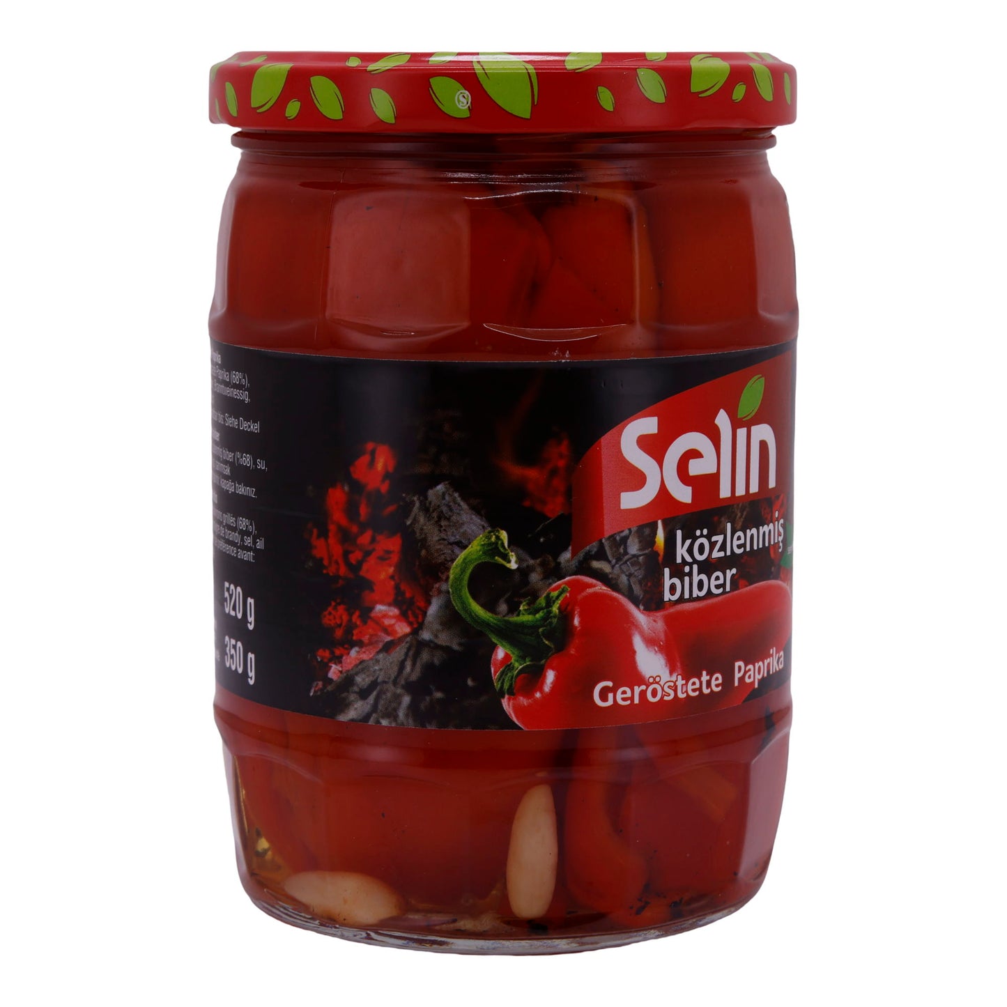 Paprika Selin | Geröstet (Közlenmiş Biber) | Für Salate und Dips | 520g Glas