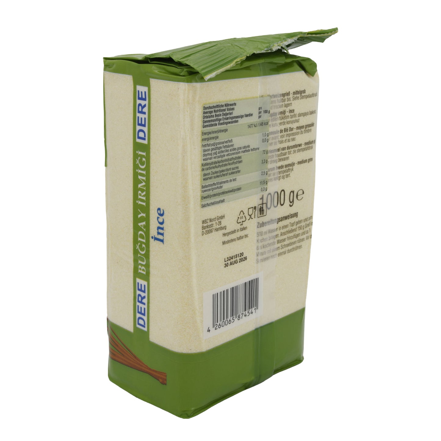 DURUM WHEAT SEMOLINA MEDIUM
