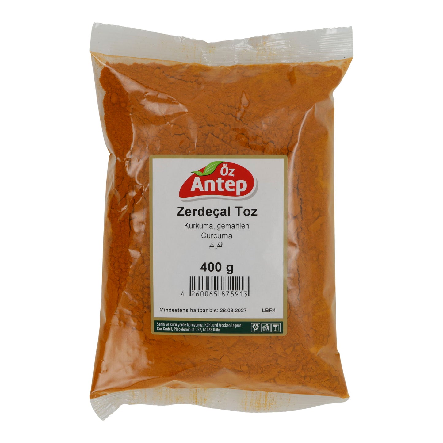 Kurkuma Öz Antep Zerdeçal Poeder | Kruiden | Gemalen | 400 g