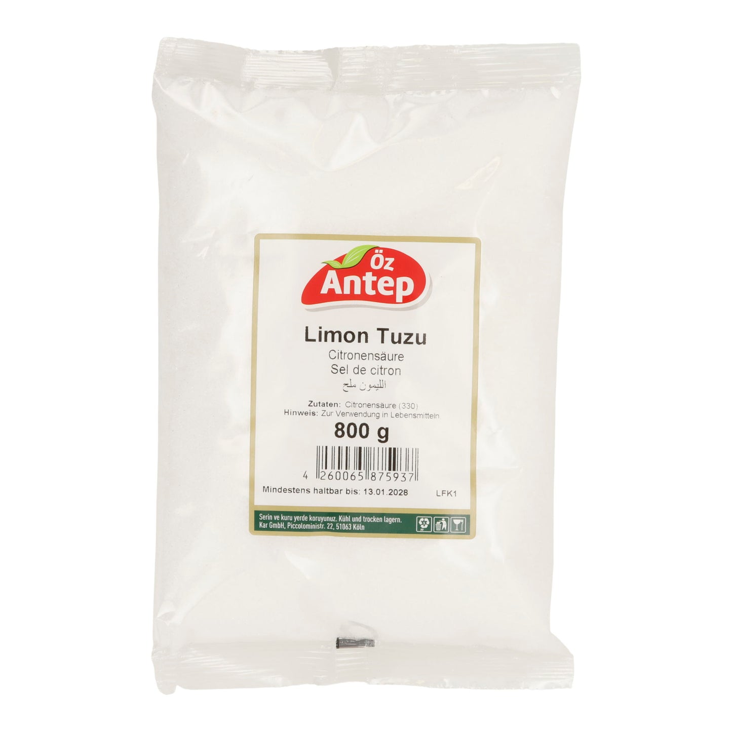 Öz Antep | Limon Tuzu | Zitronensäure (E330) | 800 g