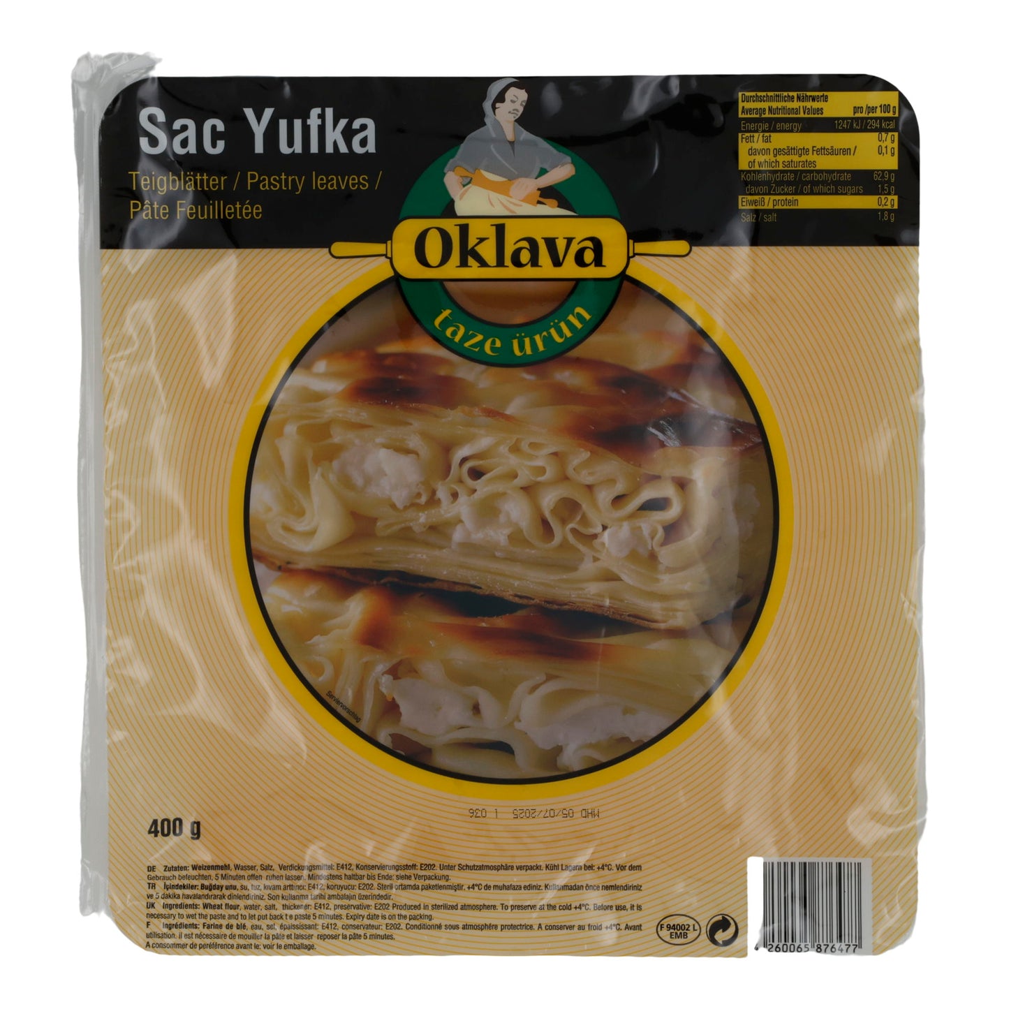 Teigblätter Oklava Sac Yufka | Für Börek und mehr | 400 g