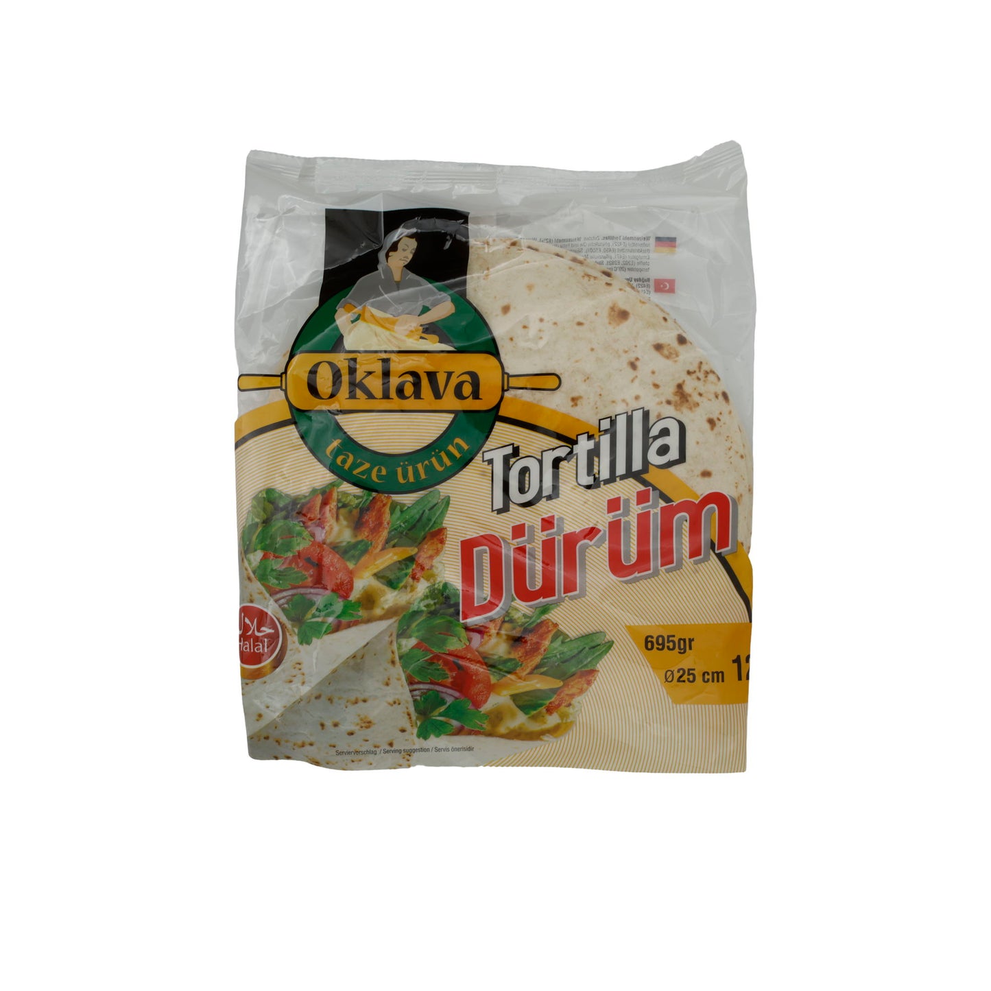 Tortilla Dürüm Oklava | Weiche Fladenbrote | Für Wraps und Dürüm, 25 cm | 12 Stück