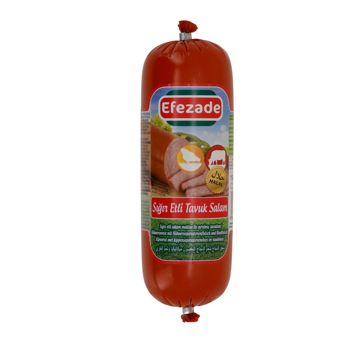 Geflügelsalami Efezade Sığır Etli Tavuk Salam | Salam | Halal, aus Rind- und Hähnchenfleisch | 400 g Rolle