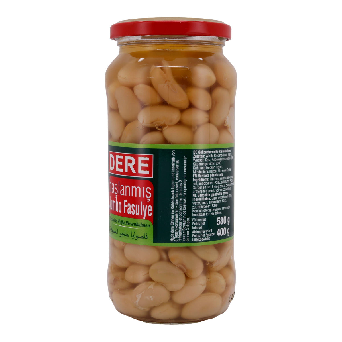Weiße Riesenbohnen Dere | Bohnen | Gekocht, hochwertig und vielseitig | 580 g DERE