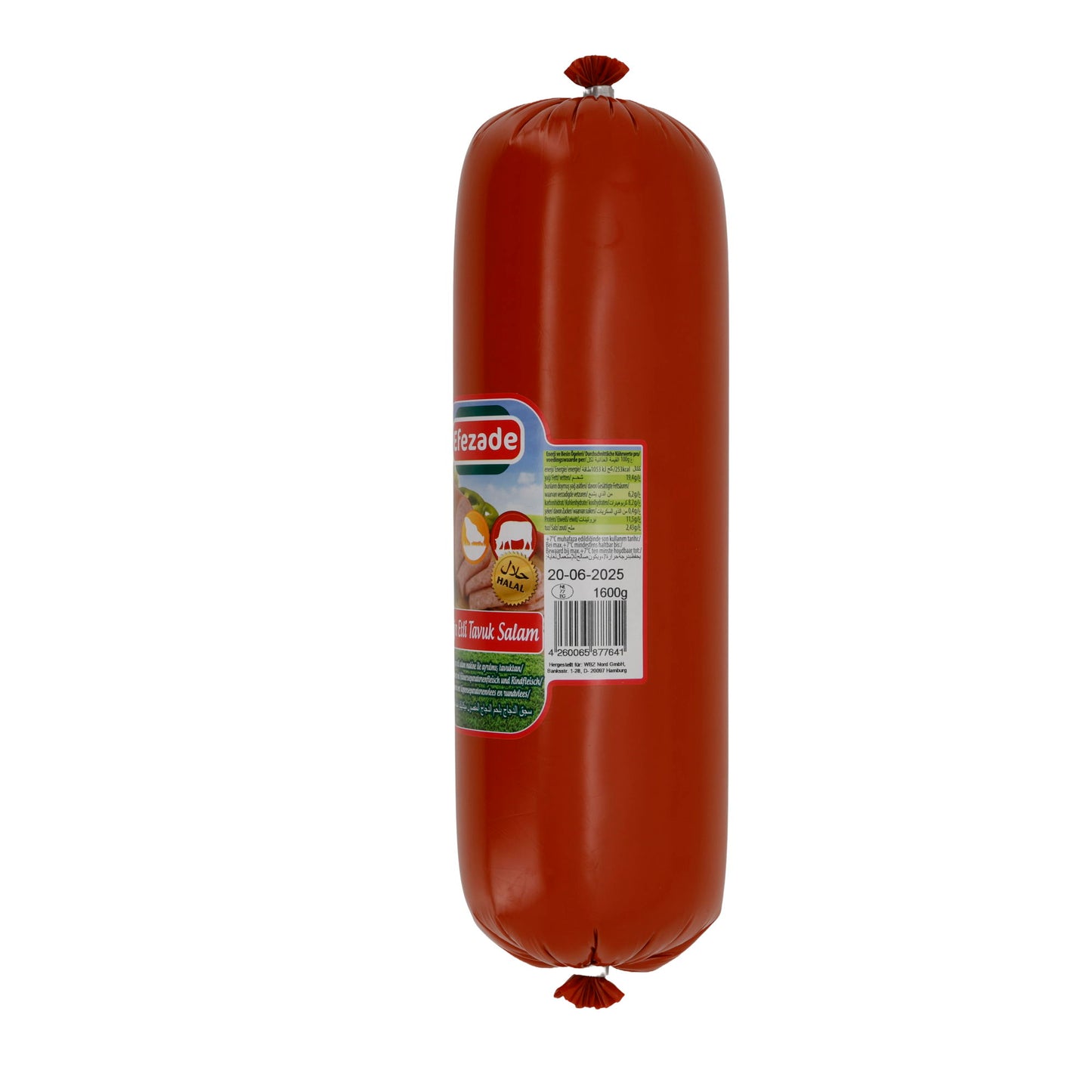Salam Salam Efezade à la viande de bœuf et poulet | Halal | Salami de bœuf et de poulet | Roulé de 1600 g