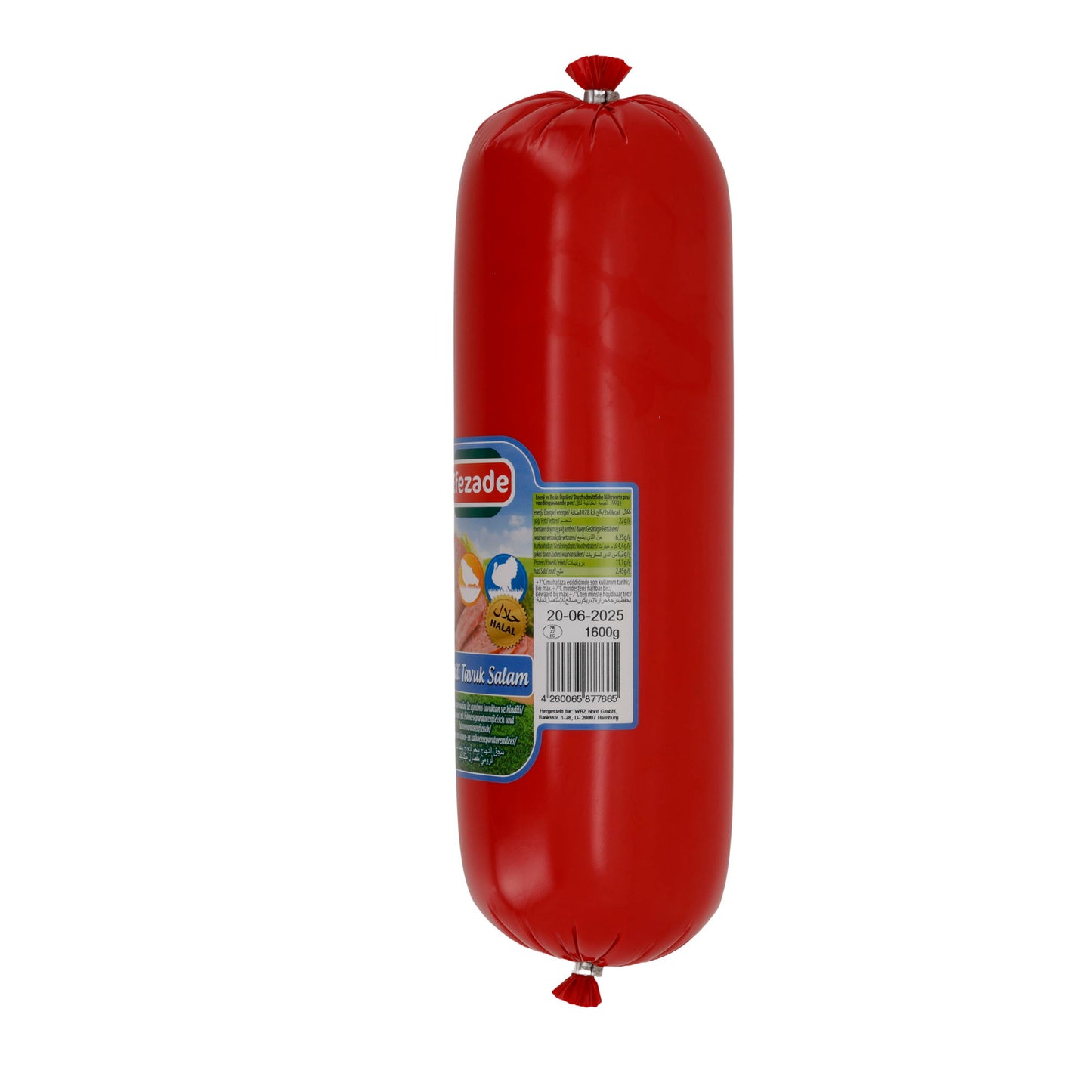 Salam Efezade Saucisson de dinde et poulet | Halal | Saucisson de volaille à base de dinde et poulet | Roulé de 1600 g