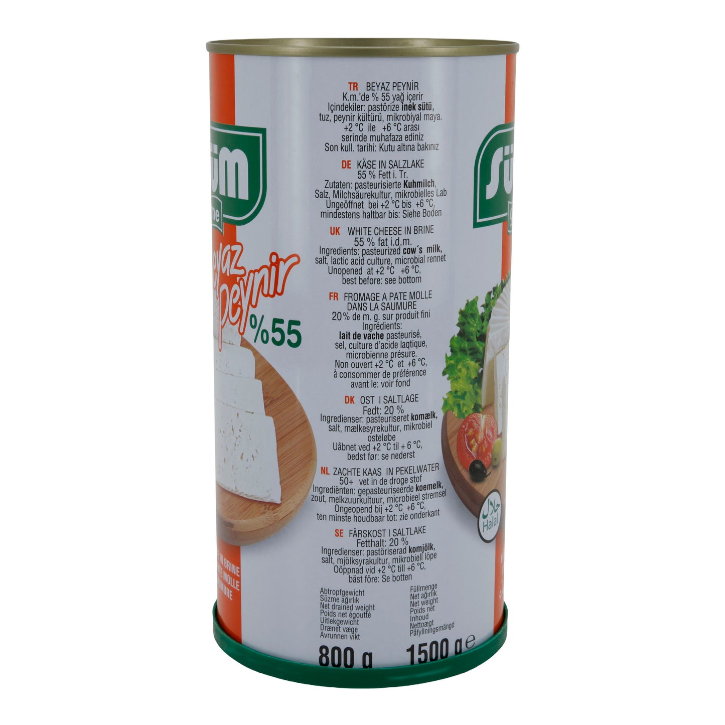 Weißkäse Sütüm Beyaz Peynir | Weißkäse in Salzlake | 55 % Fett i. Tr. | 1500 g