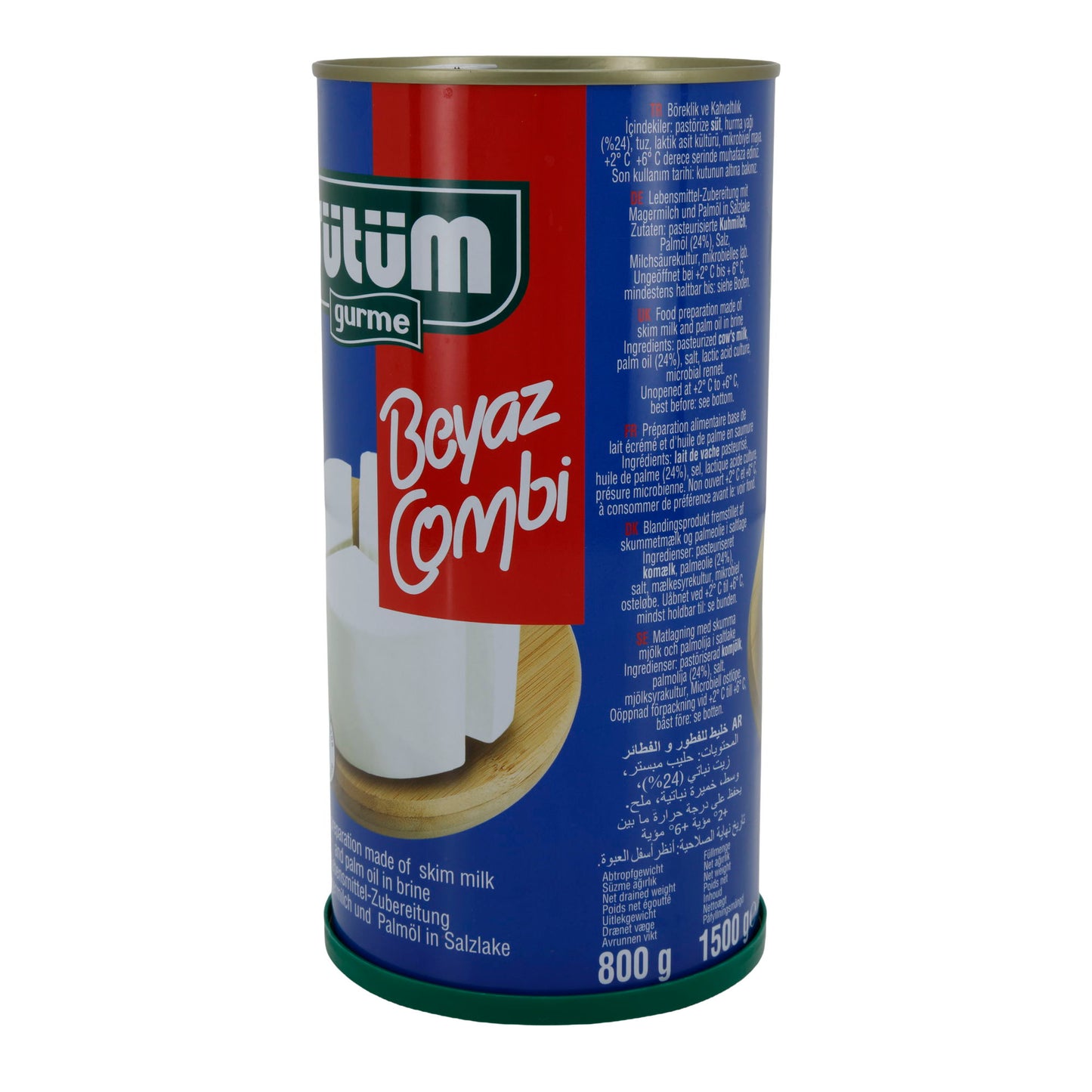 Gıda Hazırlığı Sütüm Beyaz Combi | Tuzlu Suda Beyaz Peynir | Yağsız Süt ve Palm Yağı ile | 1500 g