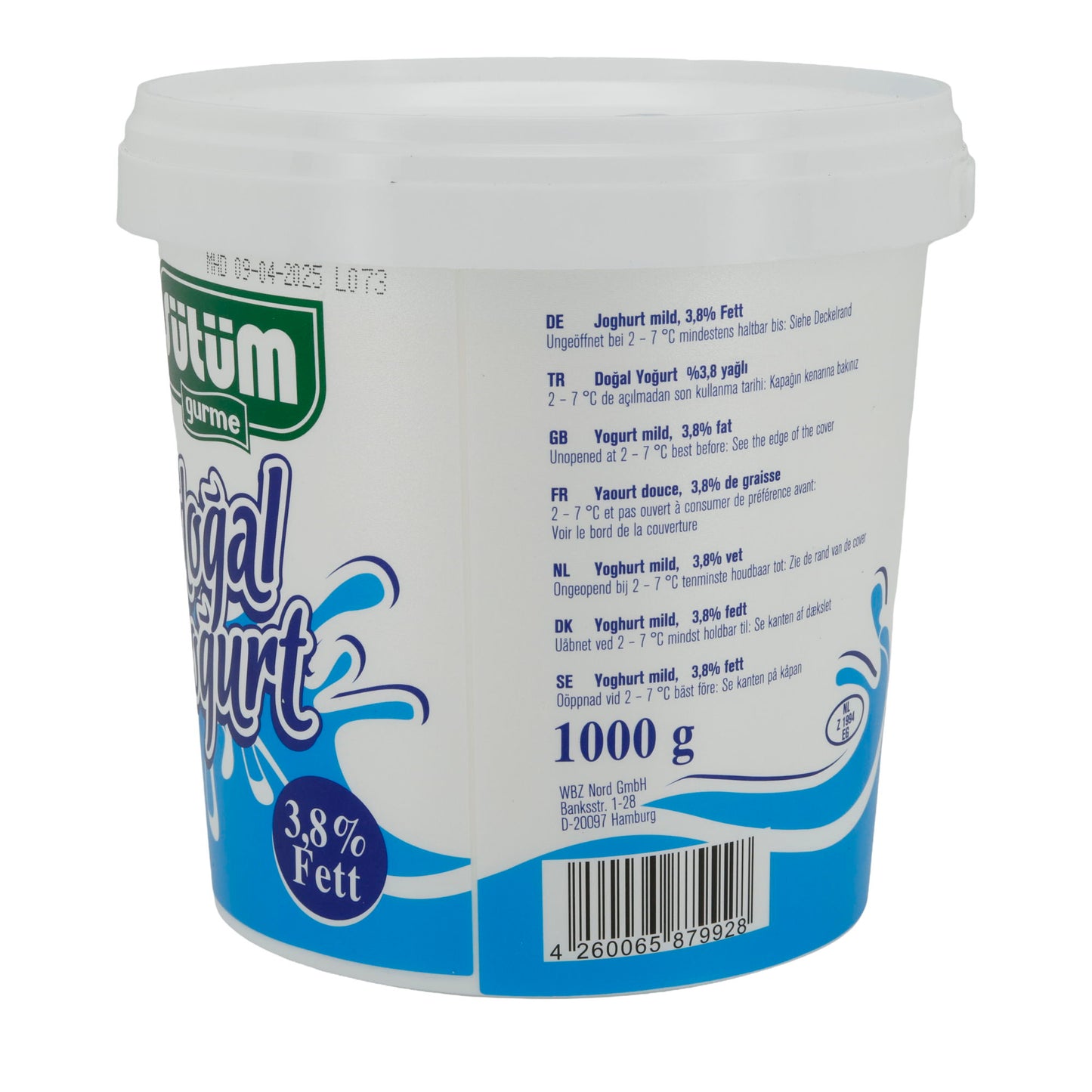 Naturjoghurt Sütüm Doğal Yoğurt | Yoğurt | %3,8 Yağlı | 1000 g