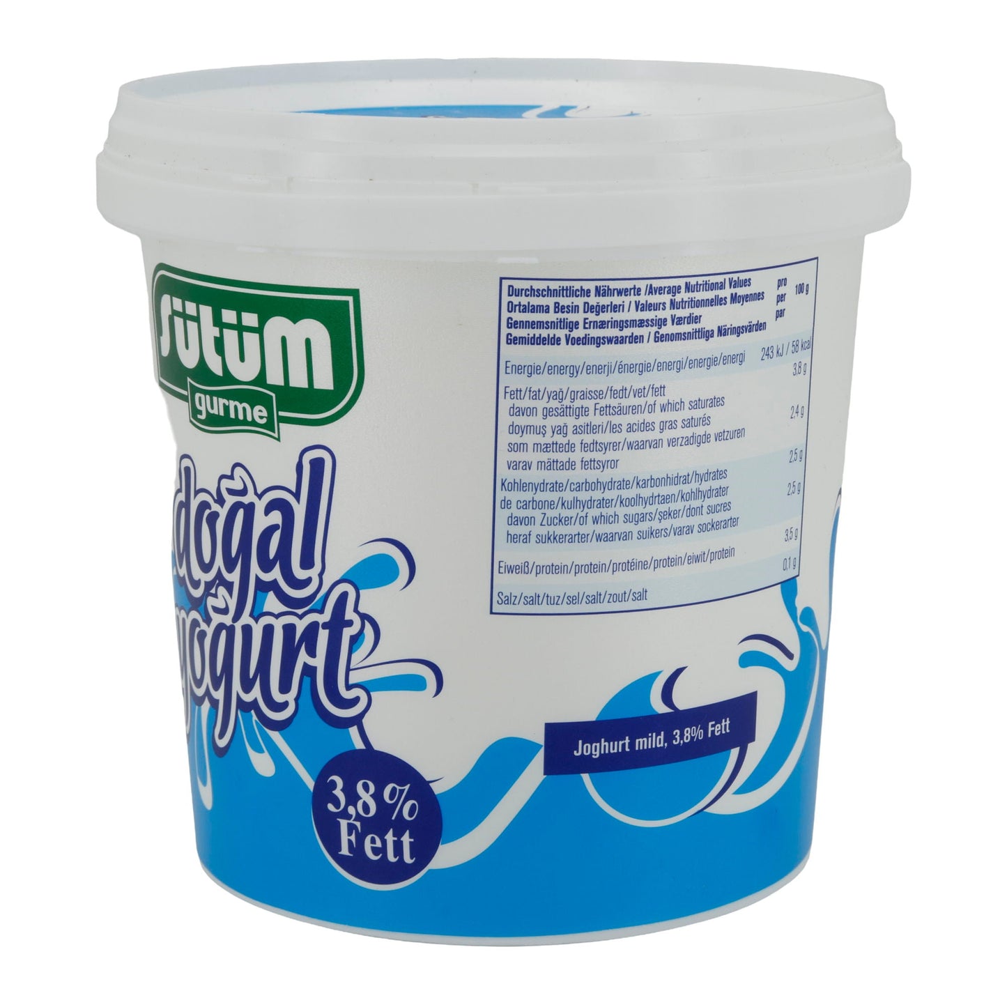 Naturjoghurt Sütüm Doğal Yoğurt | Joghurt | Mit 3,8 % Fett | 1000 g SUETUEM