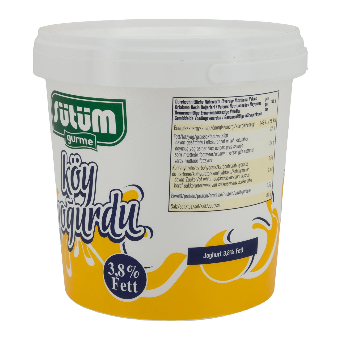 Dorfjoghurt Sütüm Köy Yoğurdu | Joghurt | Traditioneller Dorfjoghurt mit 3,8 % Fett | 1000 g SUETUEM