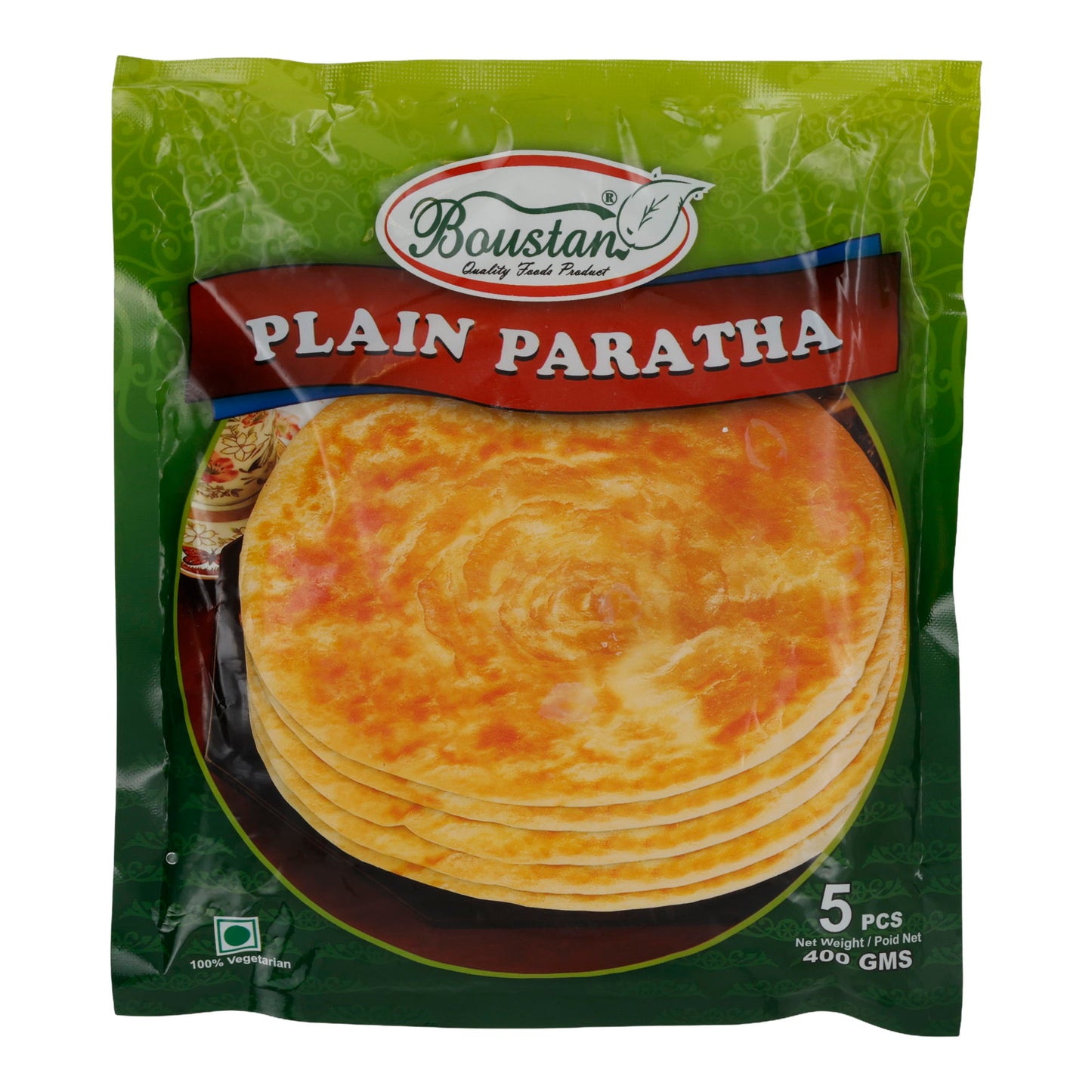 Fladenbrot Boustan | Paratha semplice | Originale, Pakistan, 5 pezzi | 400 g