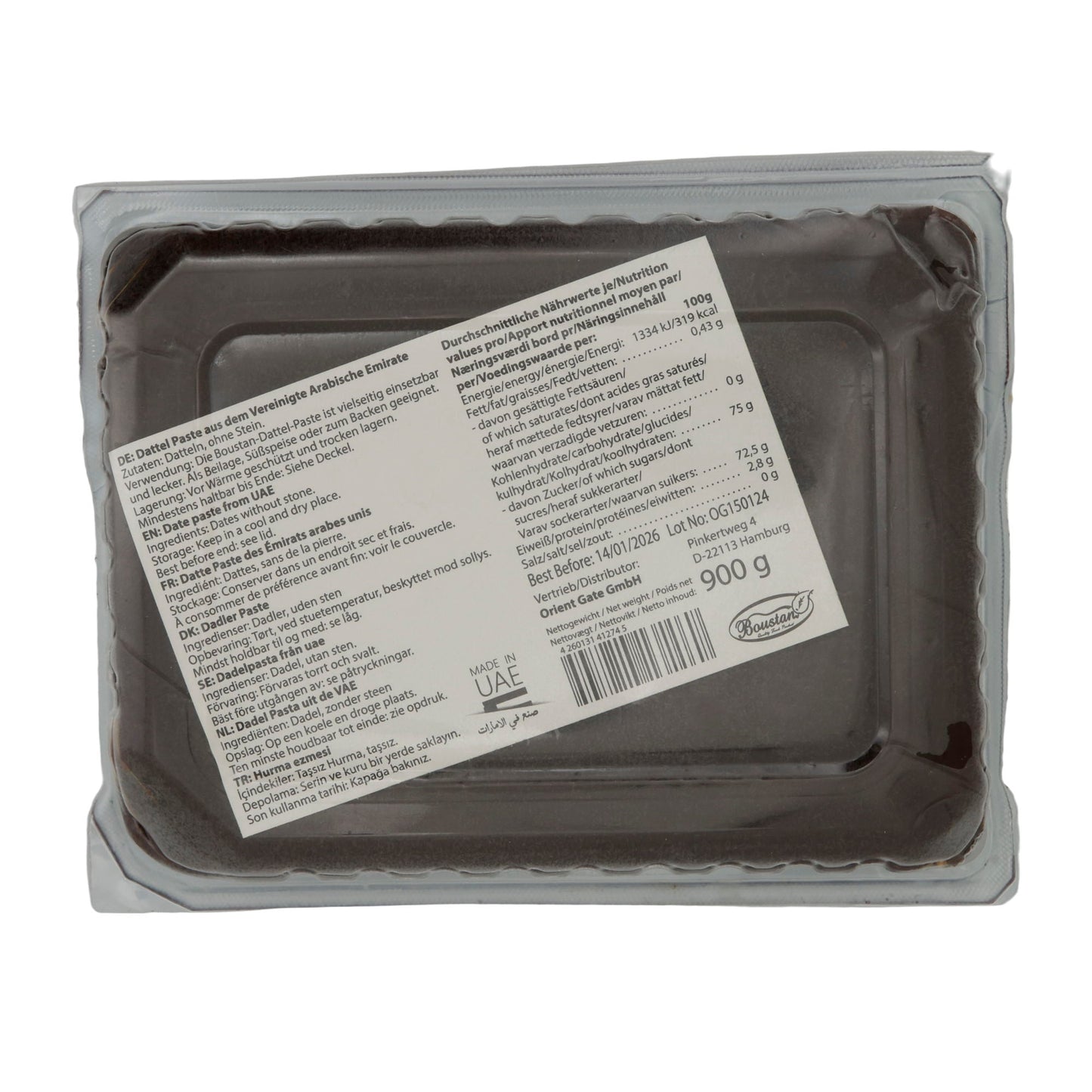 Dattelpaste Boustan | 100 % natürlich, zum Backen und für Süßspeisen | 900 g BOUSTAN