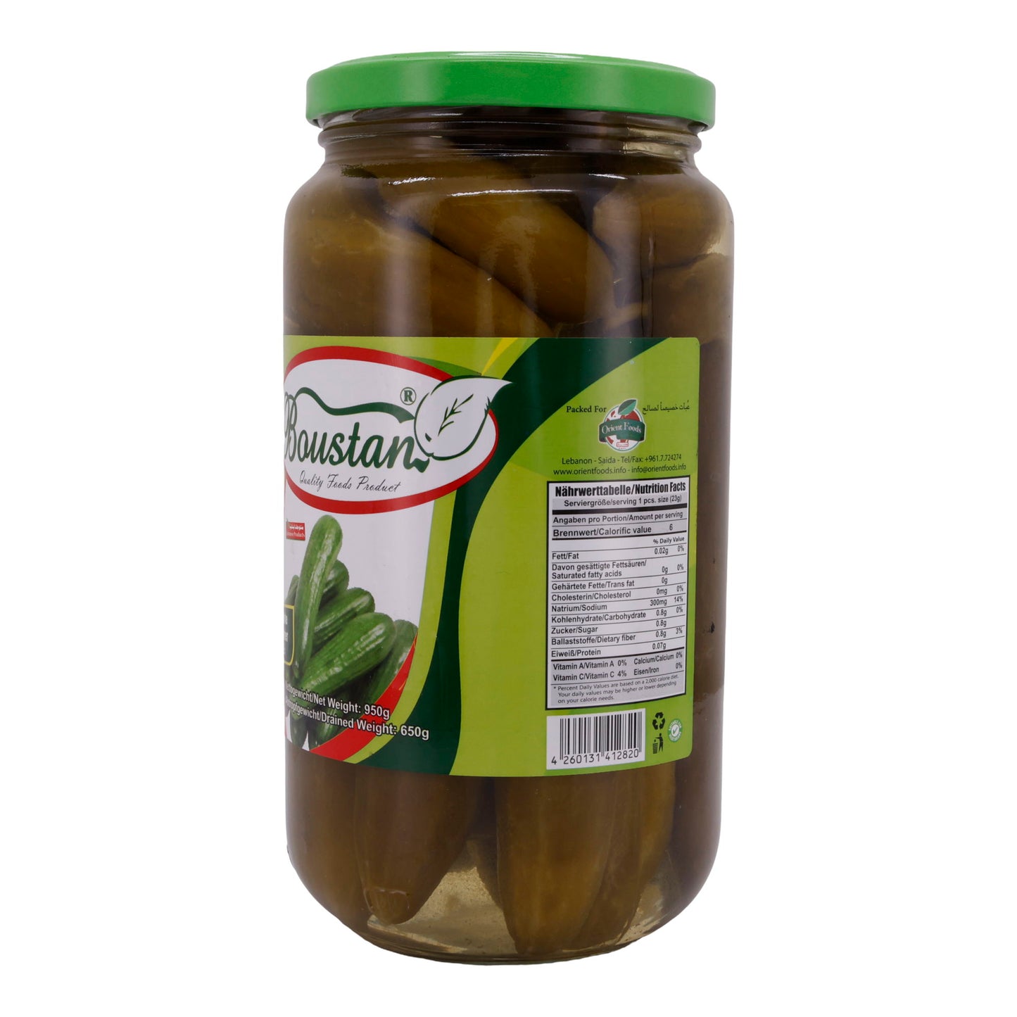 Boustan ingelegde augurken | Augurken | Vers ingelegd | 950 g