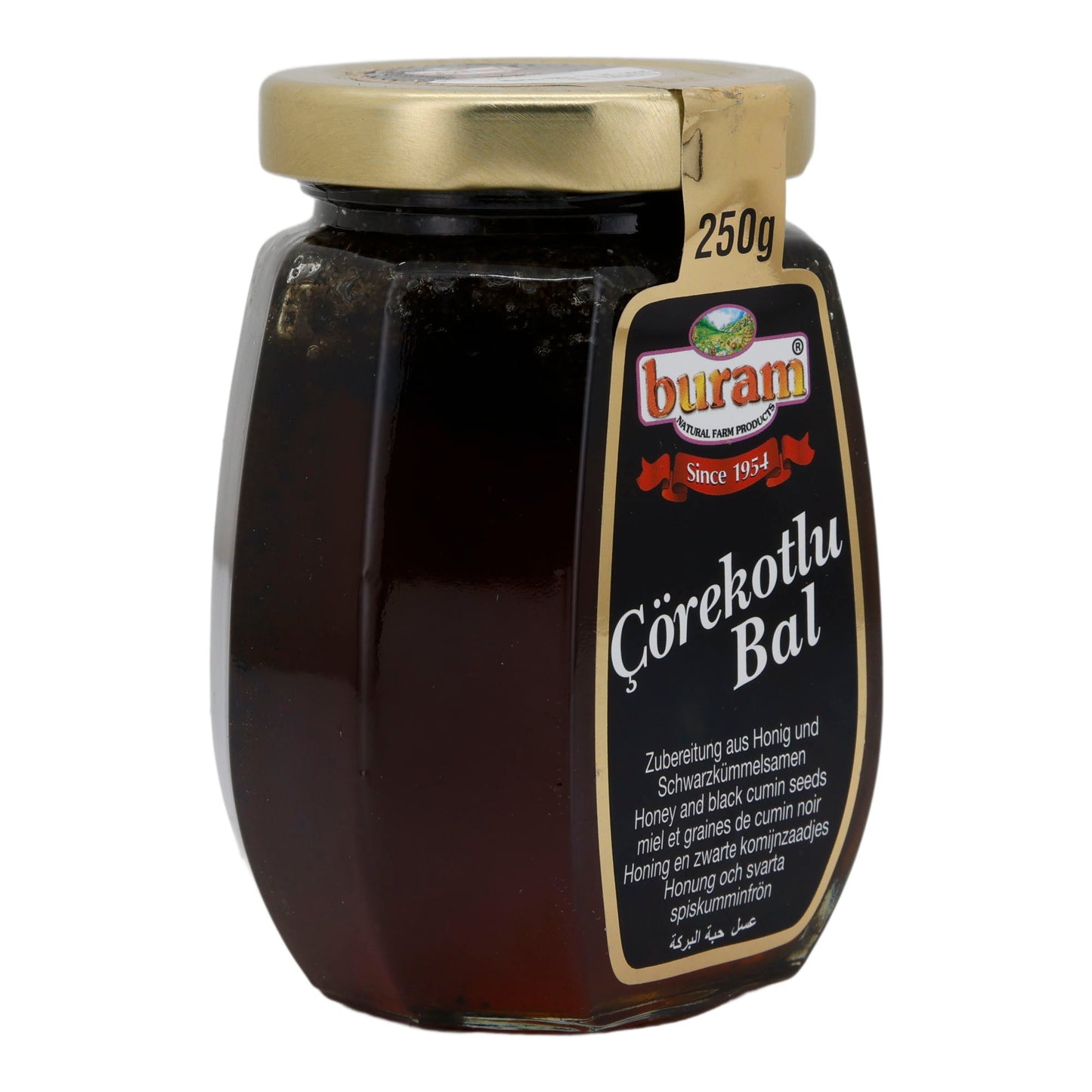 Çörekotlu Bal Buram | Miele | Miele con semi di cumino nero | Barattolo da 250 g