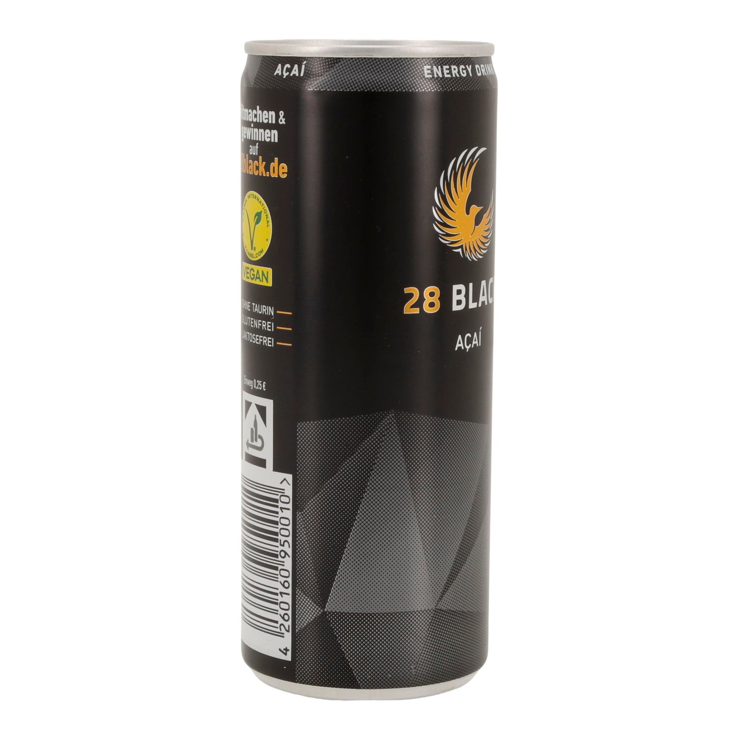 28 BLACK Energy Drink | Açaí-Geschmack | vegan & ohne Taurin | 250 ml