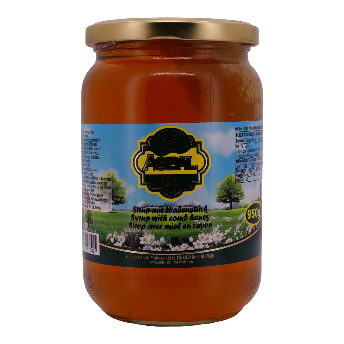 Honig Sirup ASBAL | Siroop | Met honingraatstuk | 950 g