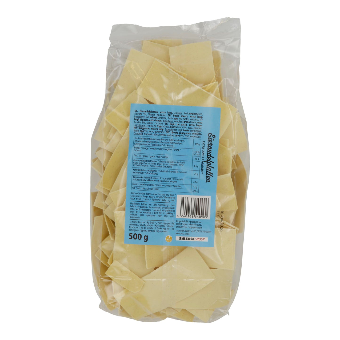 Nudelplaten Leis | Besbarmak-Extra | 5x10 verpakking | 500 g