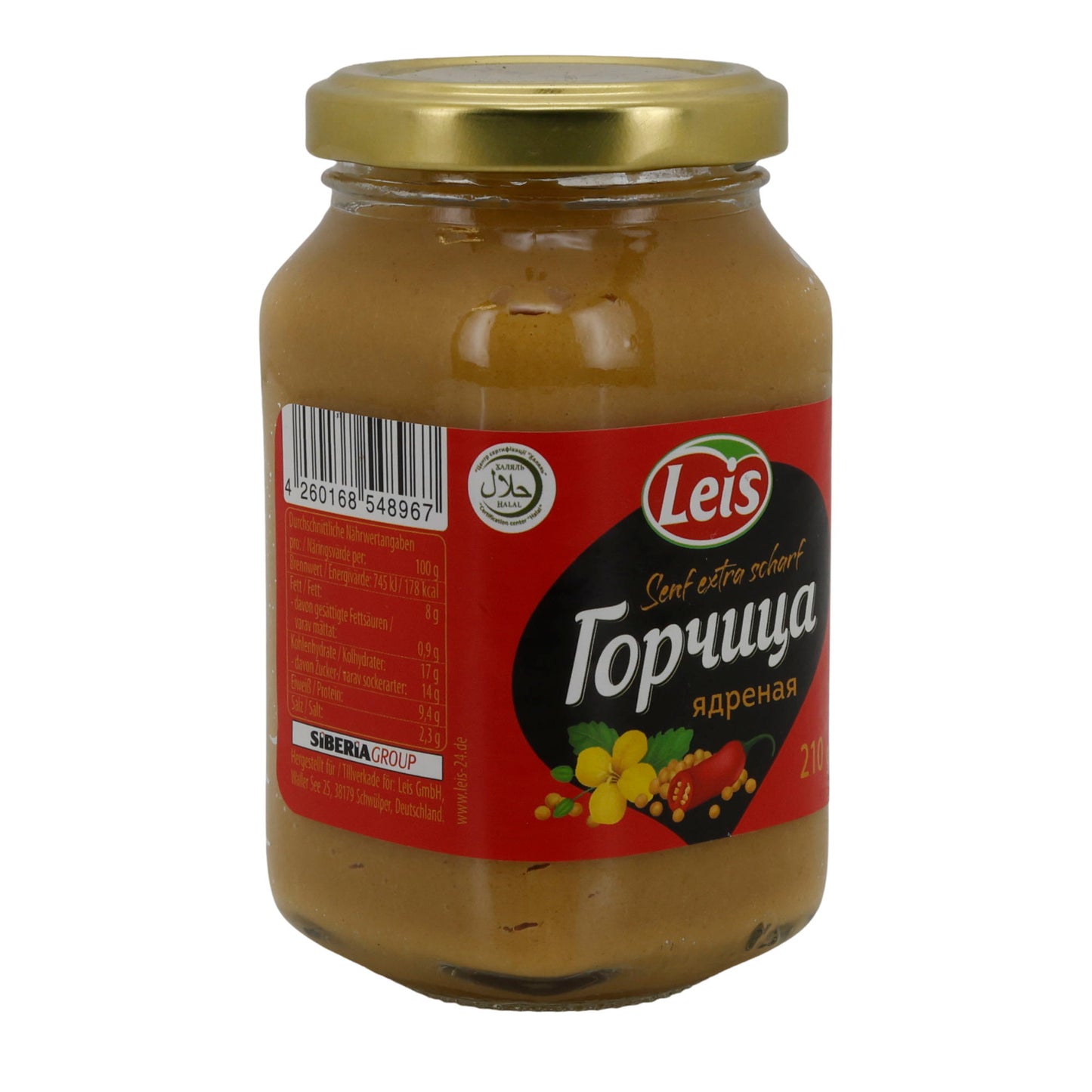 Senf Leis extra scherp | Senf | Halal | 210 g
