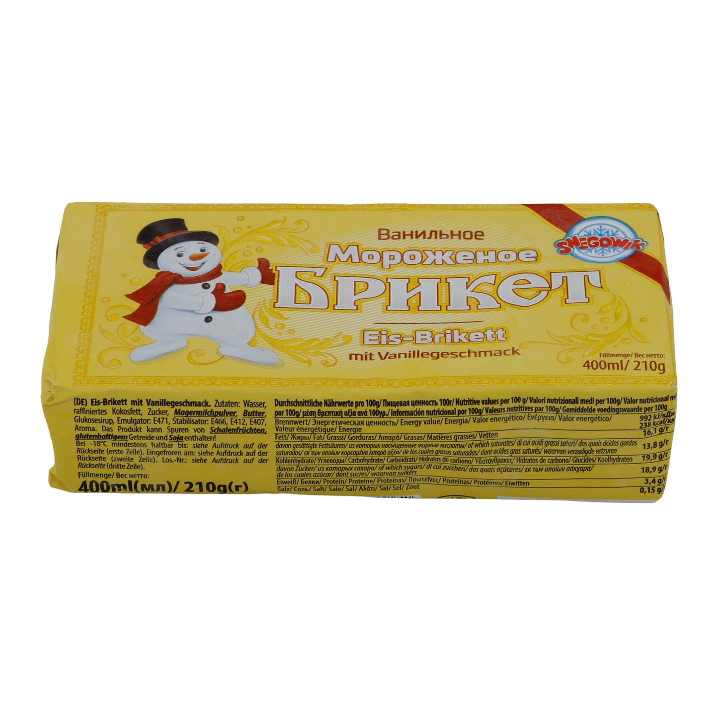 Ice Snezhok | Ice Briquette Vanilla | Classic, Eastern Europe | 400 ml / 210 g