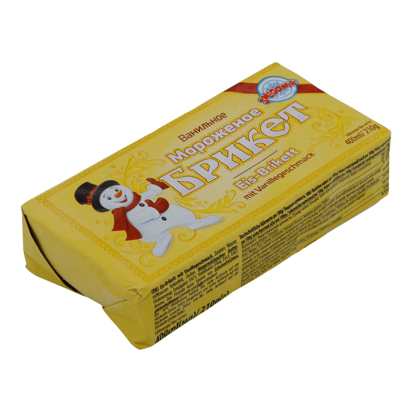 Ice Snezhok | Ice Briquette Vanilla | Classic, Eastern Europe | 400 ml / 210 g