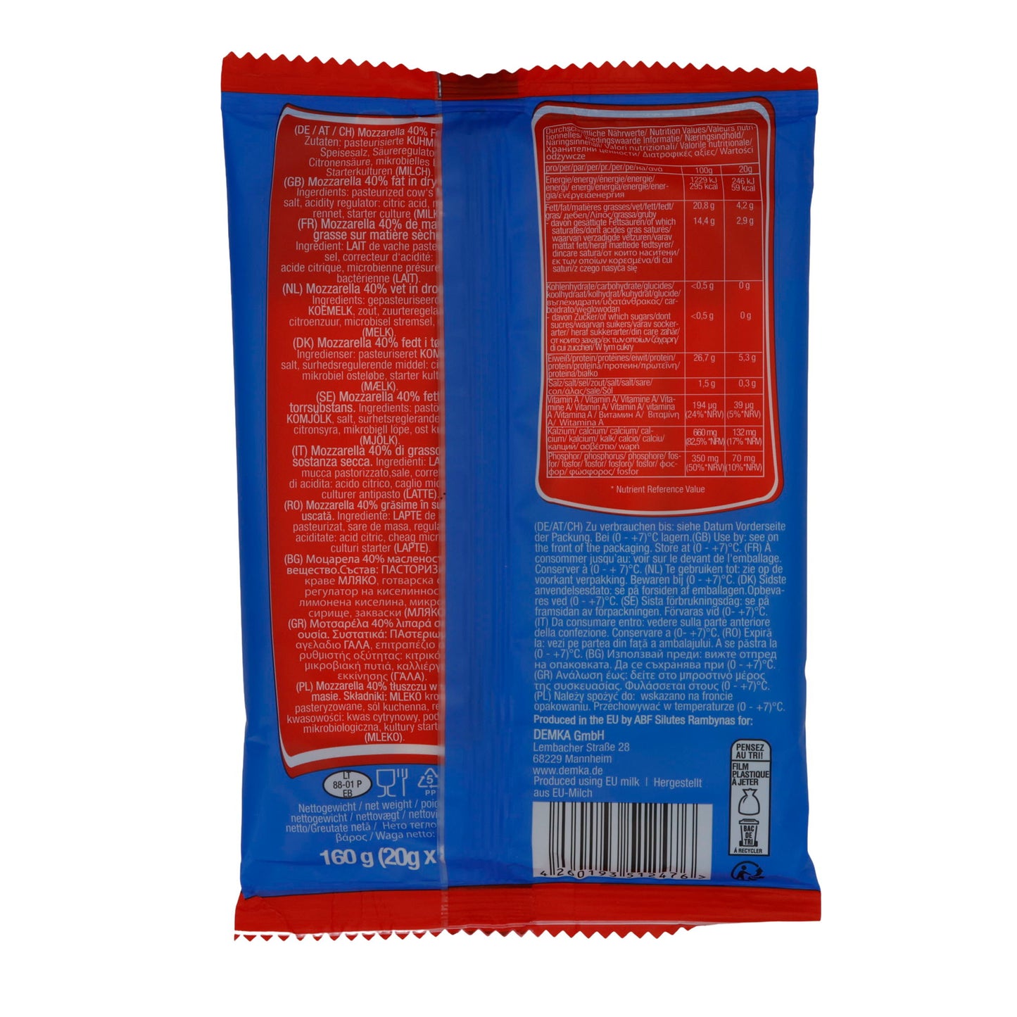 Mozzarella Çubukları Yumurcak Peynir Parmakları | Hafif | Mozzarella-Peynir Çubukları | 160 g