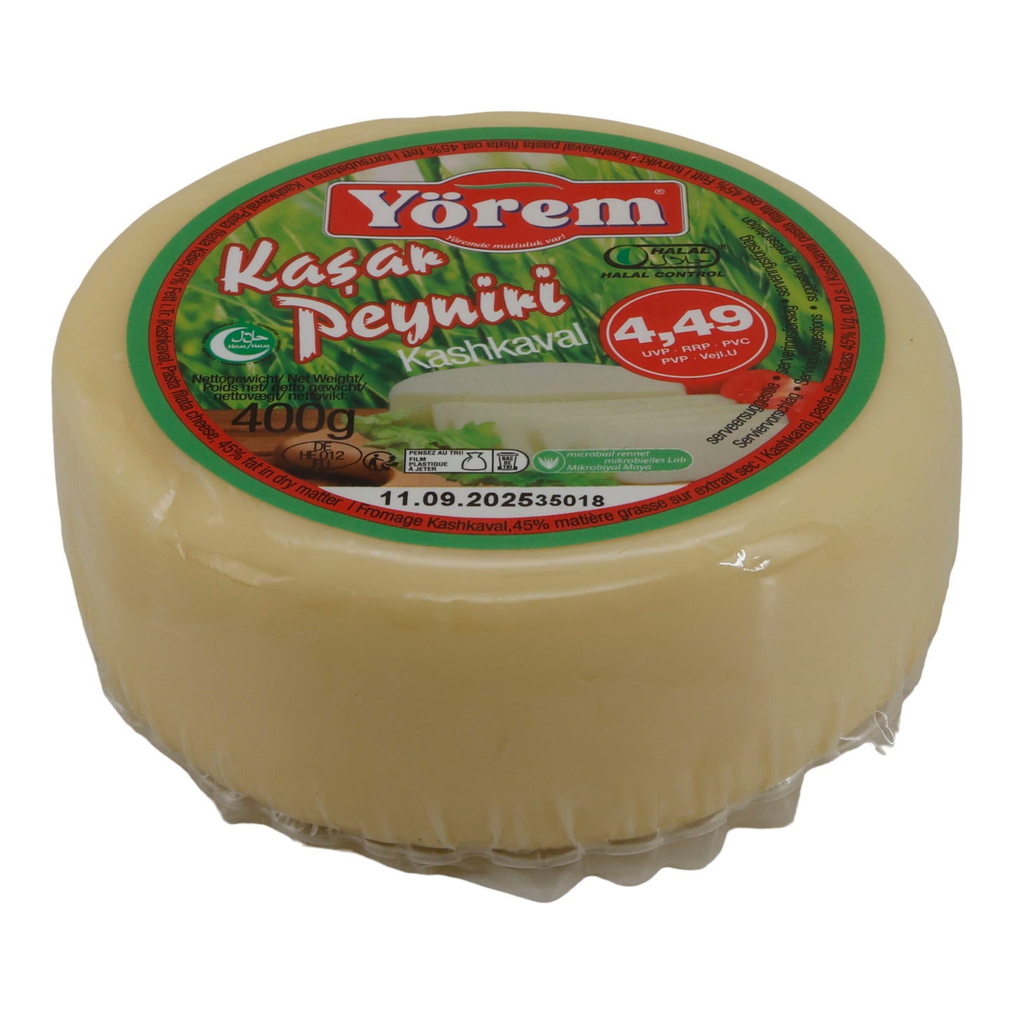 Cheese Yörem Kashar Cheese | Cheese | Semi-hard Turkish cheese with 45% fat in dry matter | 400 g