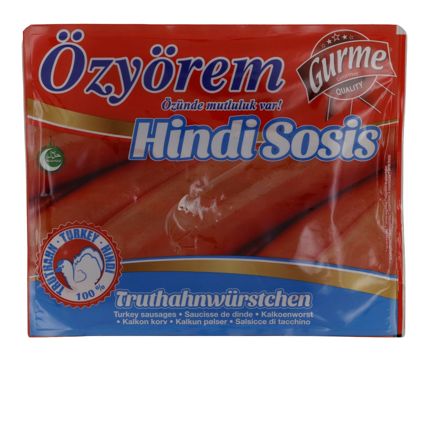 Truthahnwürstchen Özyörem Hindi Sosis | Würzig | Für vielseitigen Genuss | 800 g
