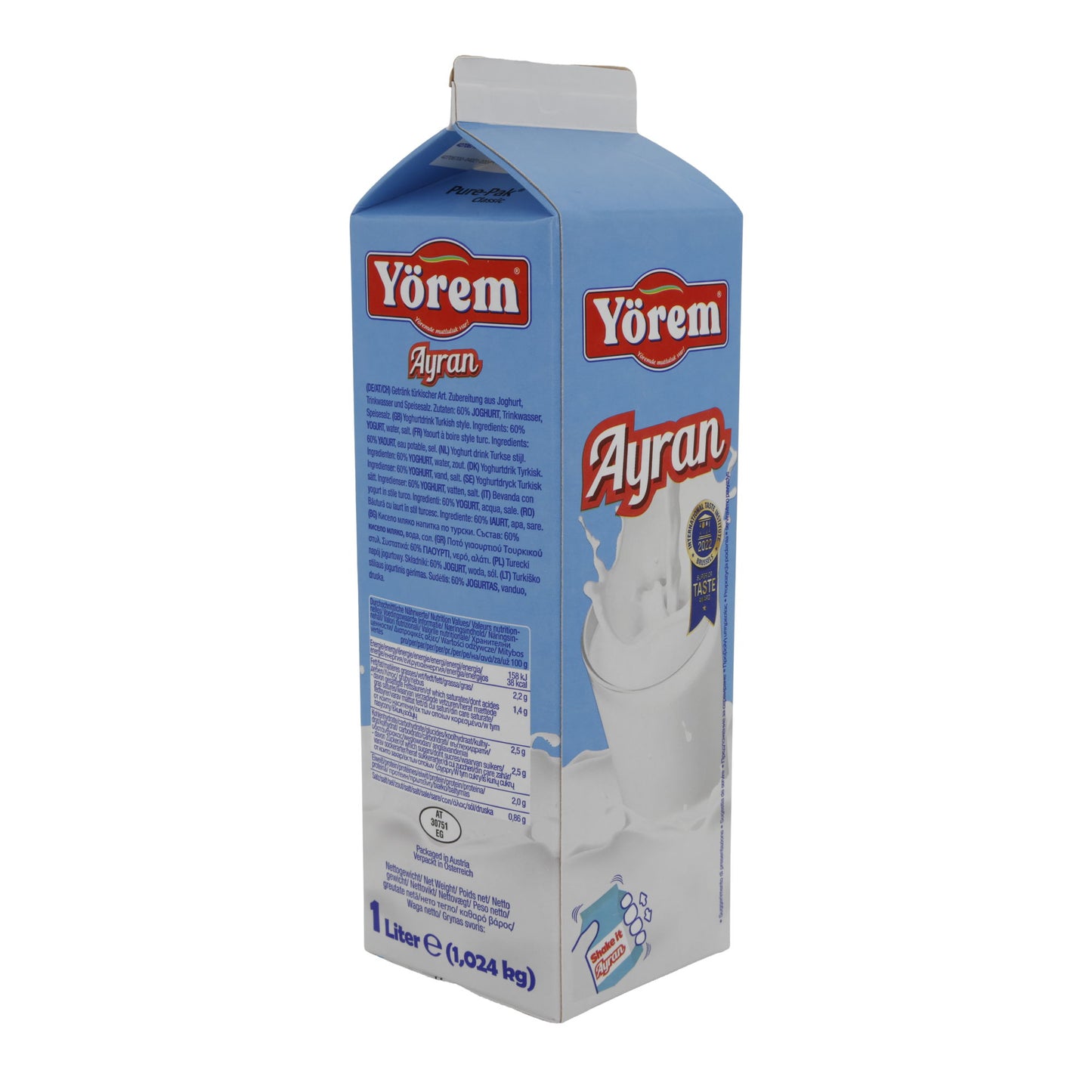 Bevanda allo yogurt Yörem Ayran | Bevanda allo yogurt | Rinfrescante con sale | 1 l