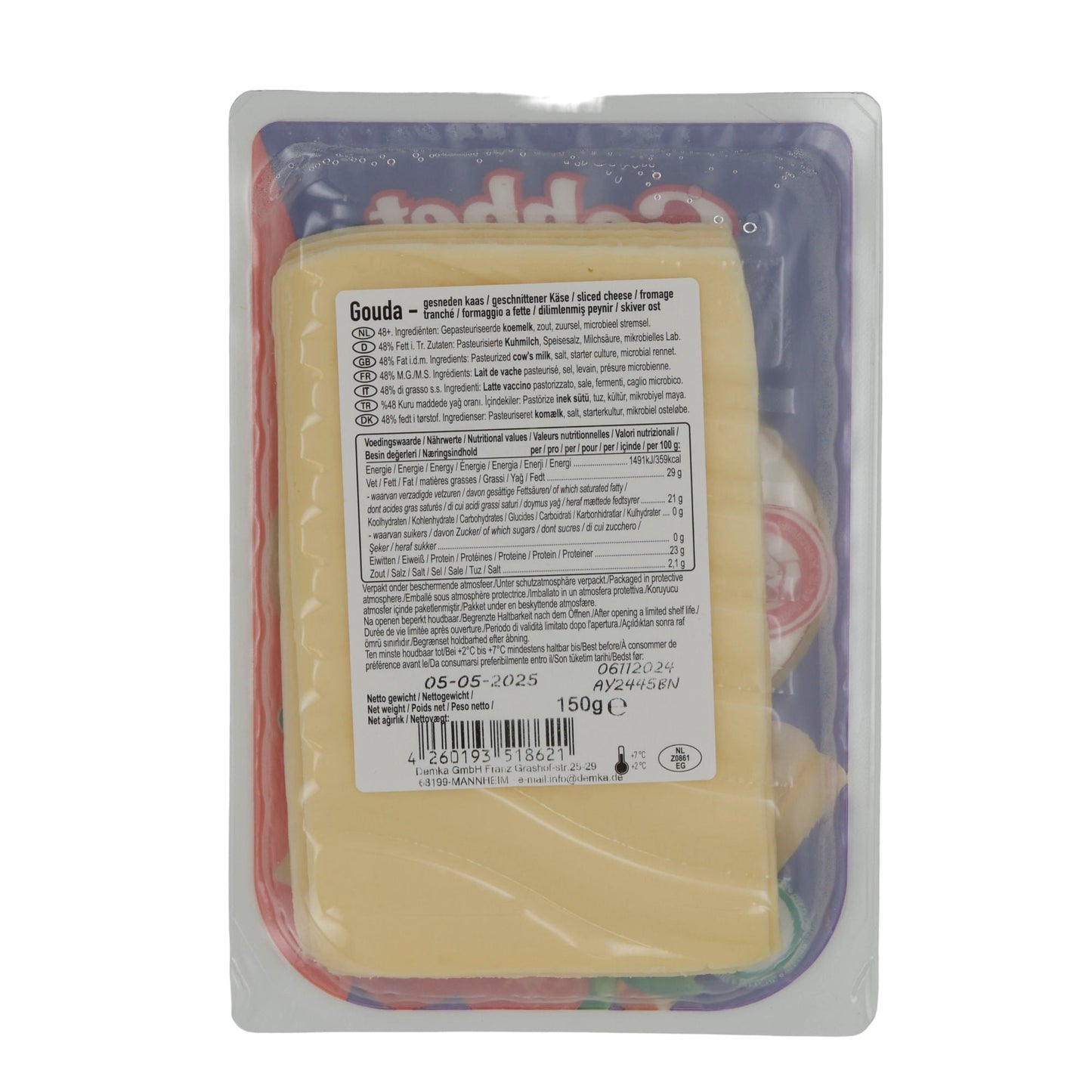 Gouda-Scheiben Sohbet Trakya Dilim Peynir | Gouda-Scheiben | Für vielseitigen Genuss | 150 g SOHBET