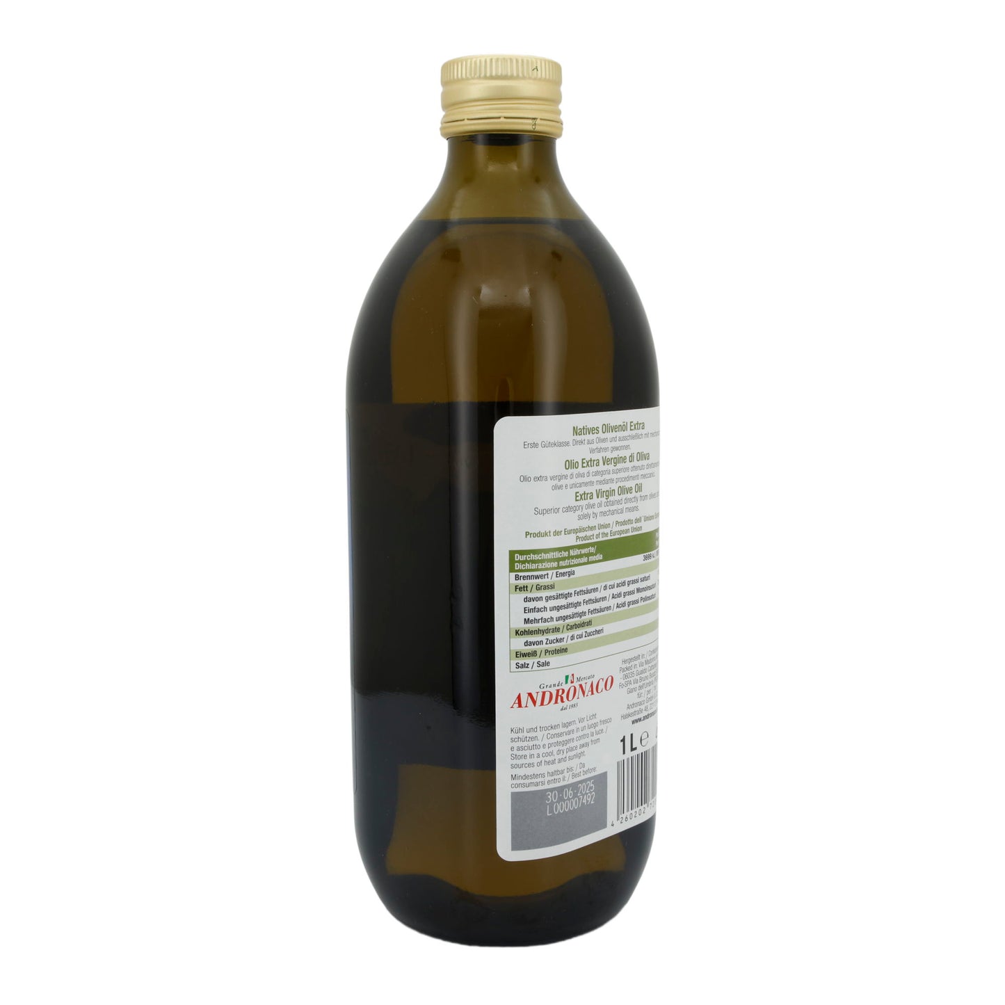 Olijfolie Andronaco | Extra vierge olijfolie | Extra natief, uit EU | 1 L