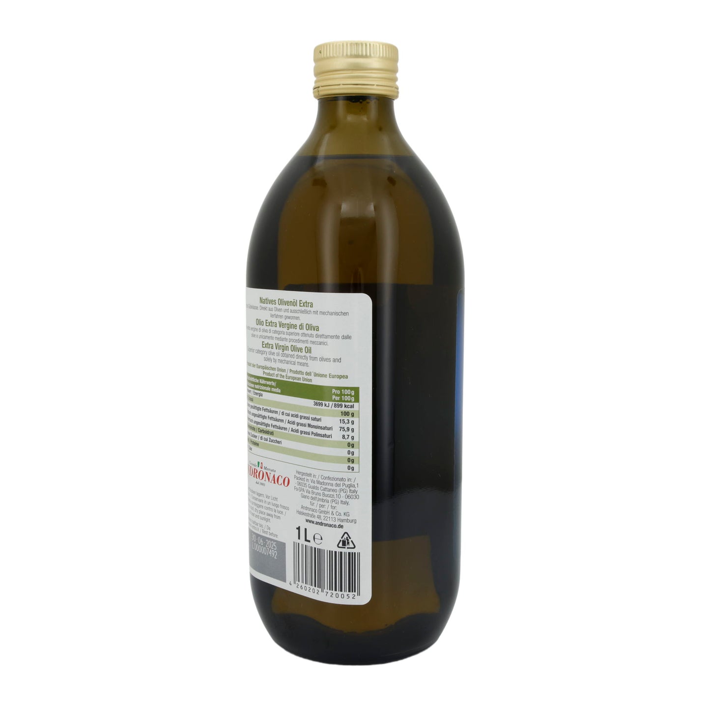 Olijfolie Andronaco | Extra vierge olijfolie | Extra natief, uit EU | 1 L
